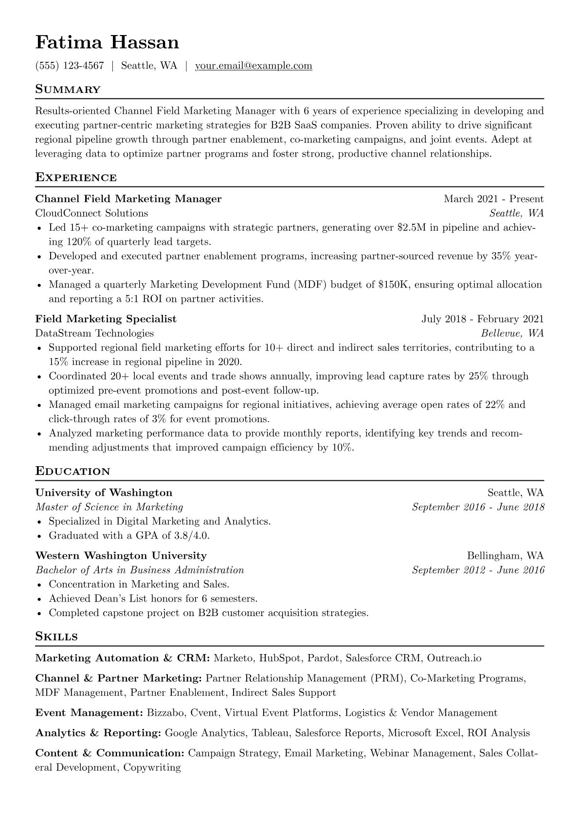 Field Marketing version - Page 1