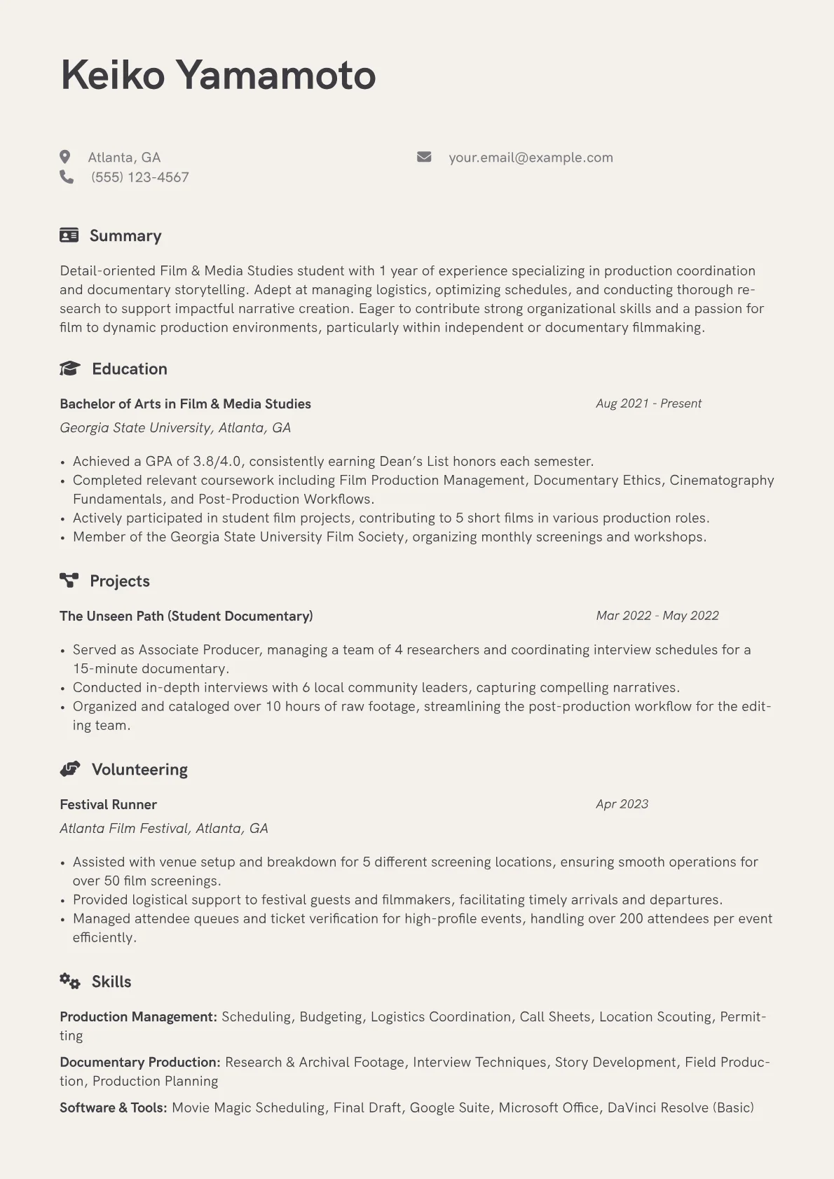 Film Student version - Page 1