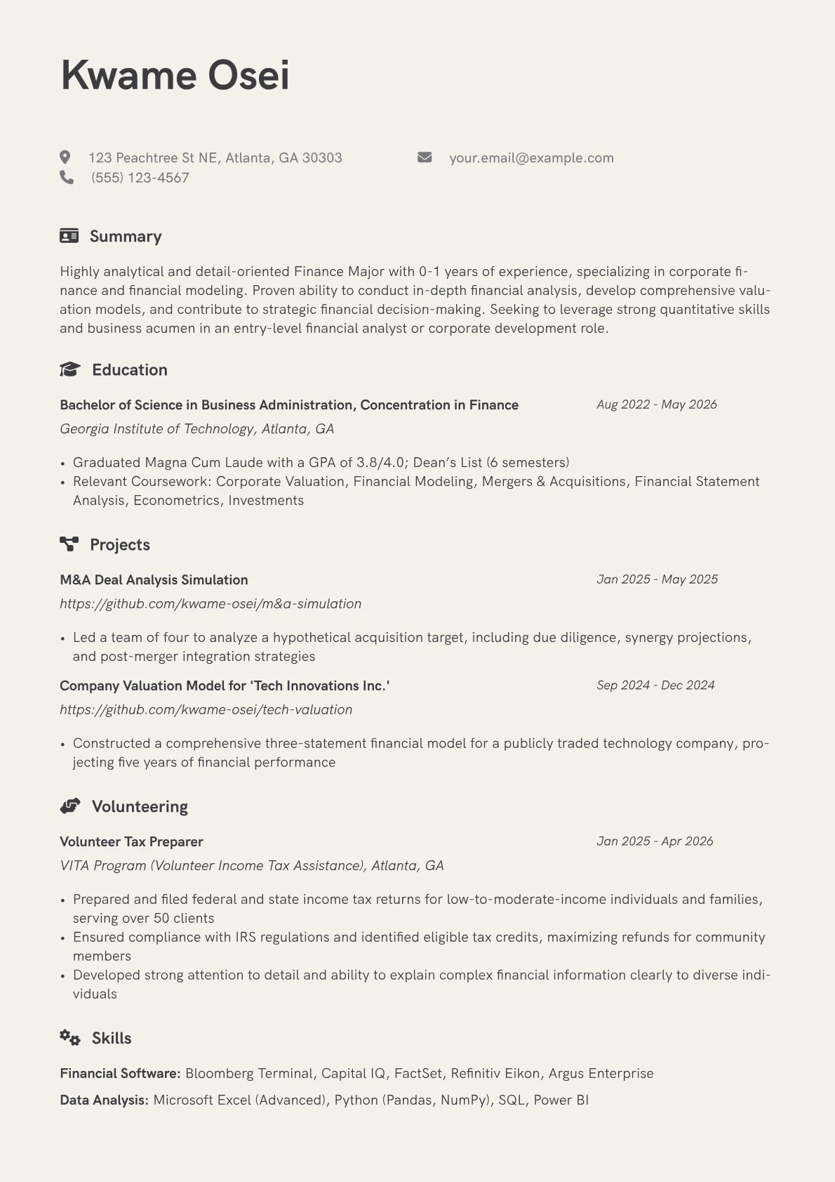 Corporate Finance Analyst version - Page 1