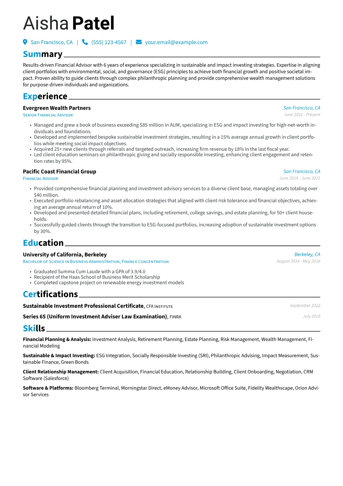 Impact Investing version - Page 1