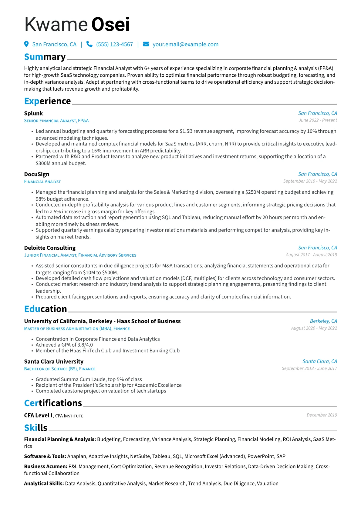 Financial Analyst version - Page 1
