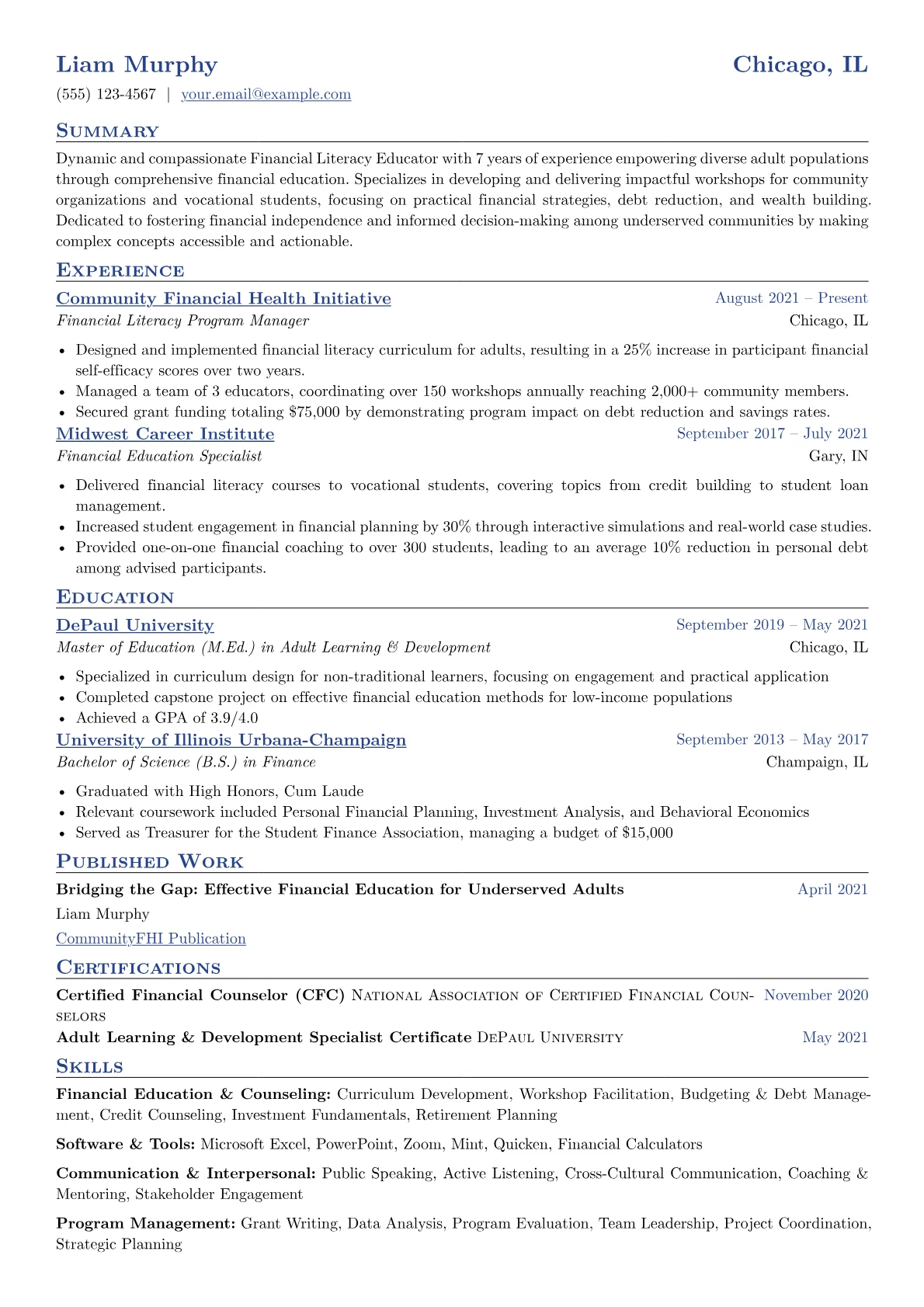 Financial Education version - Page 1