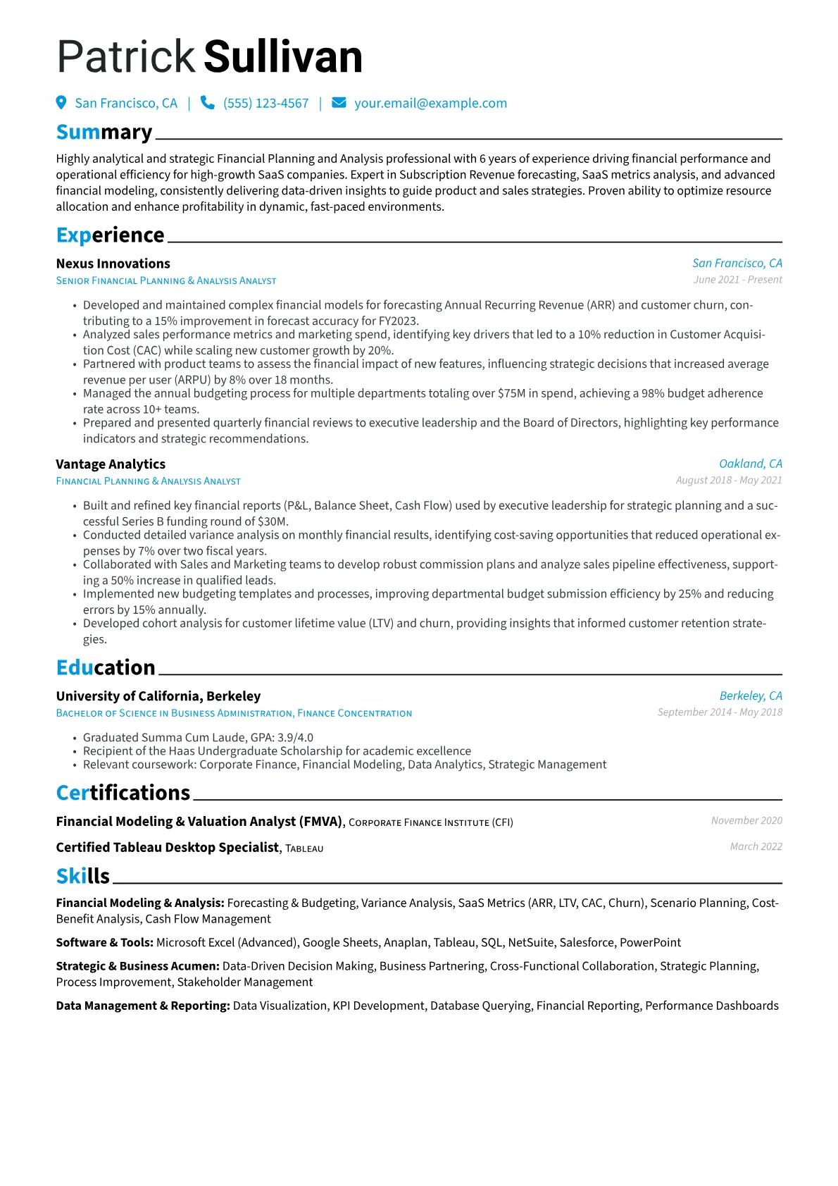 Financial Modeling version - Page 1
