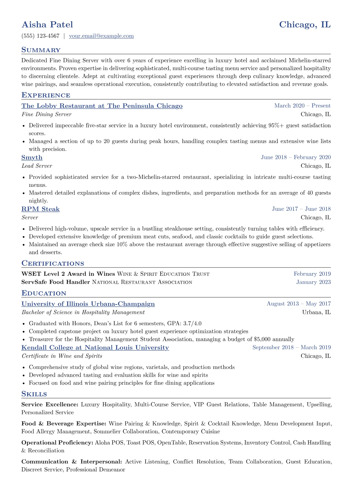 Fine Dining Server version - Page 1