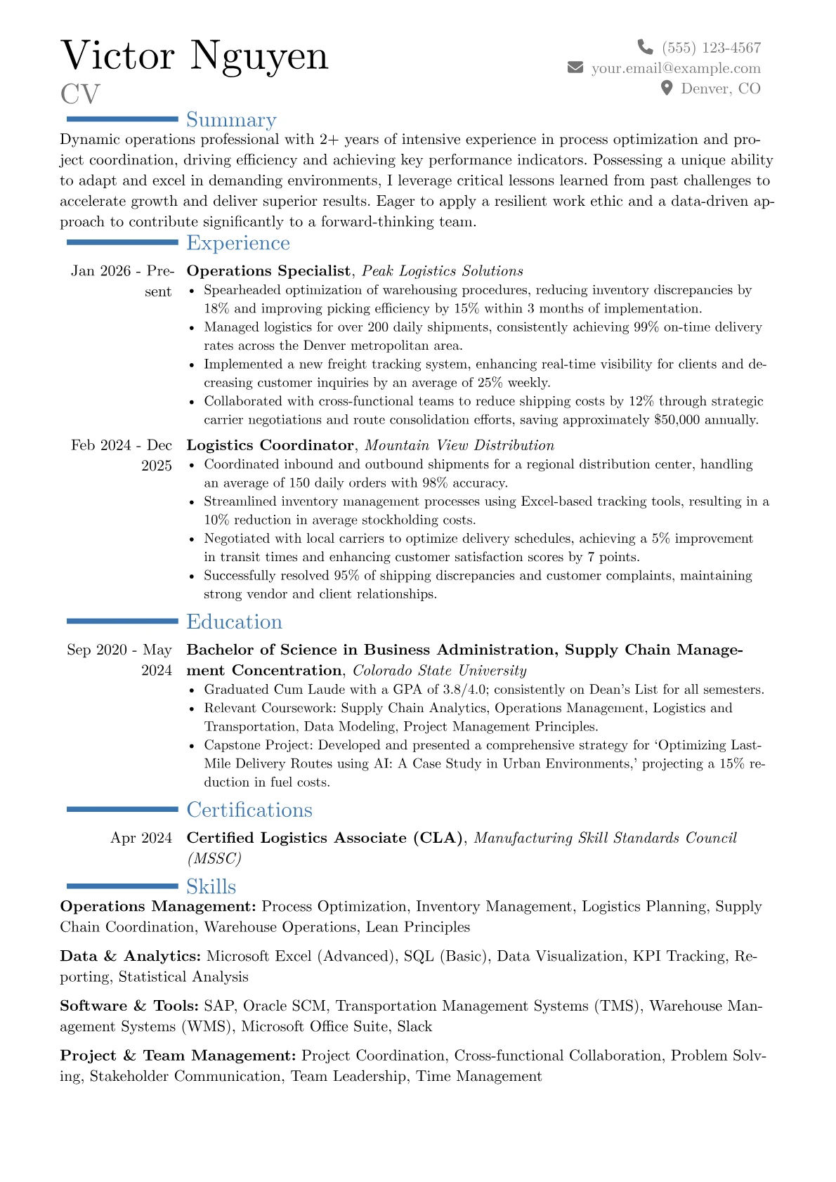 Fired From Job resume example, Career changer, page 1