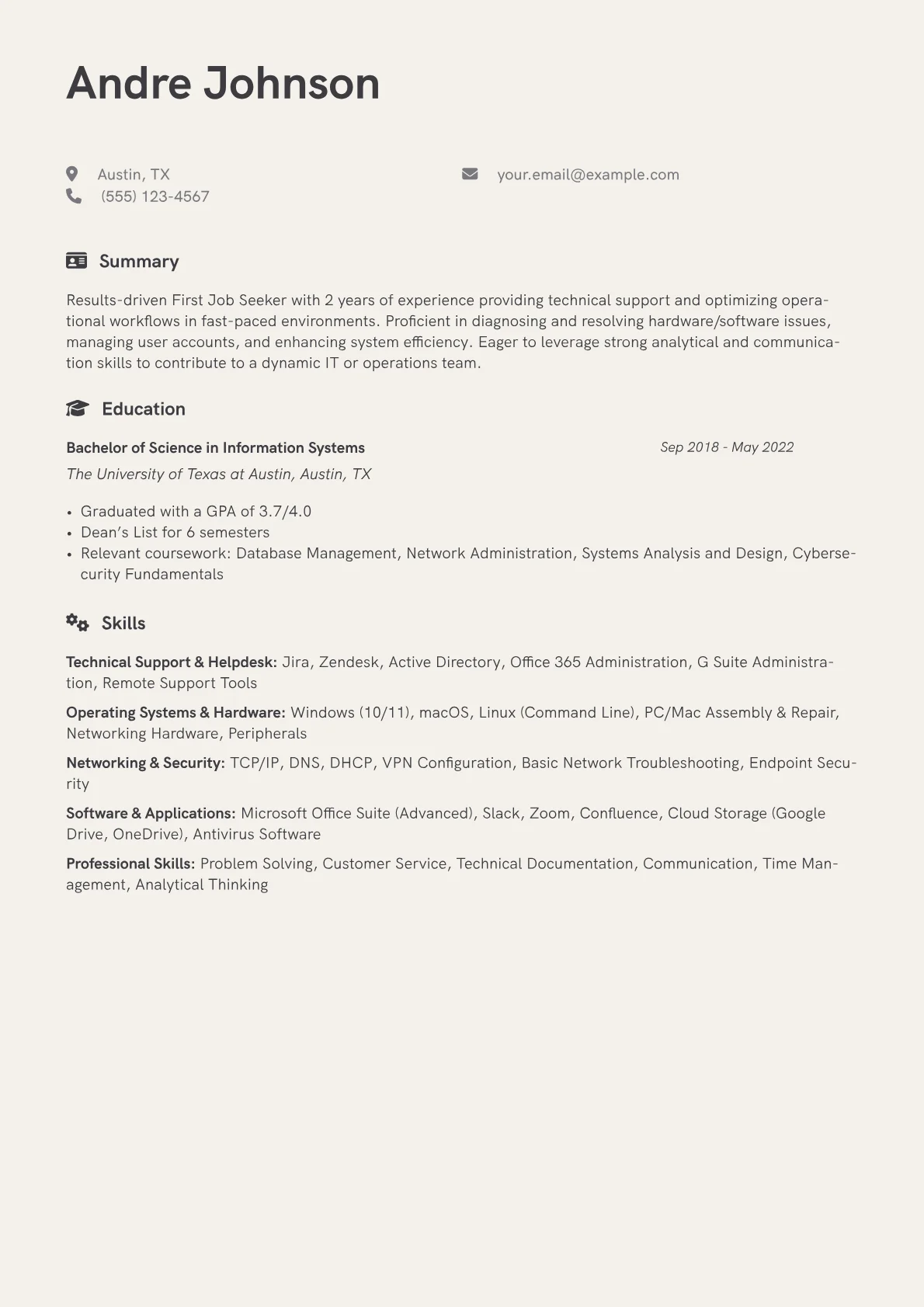 First Job Seeker version - Page 1