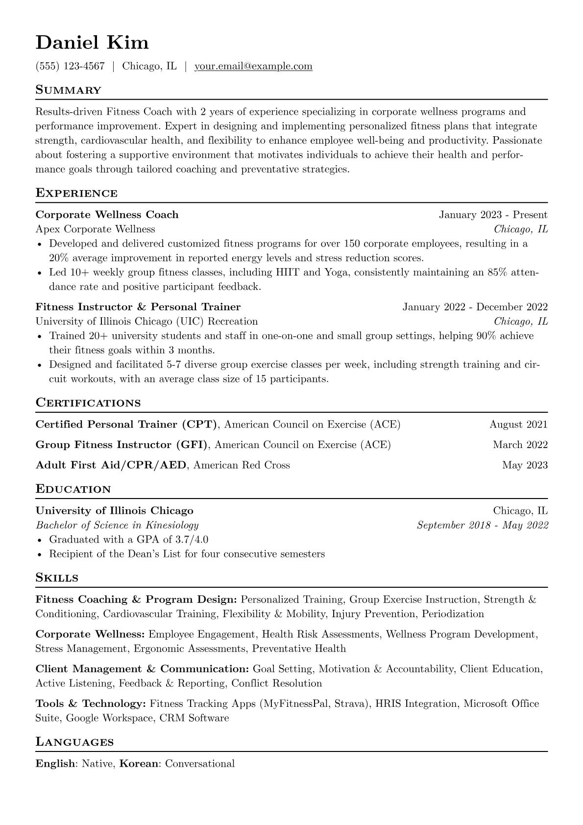Corporate Wellness Coach version - Page 1