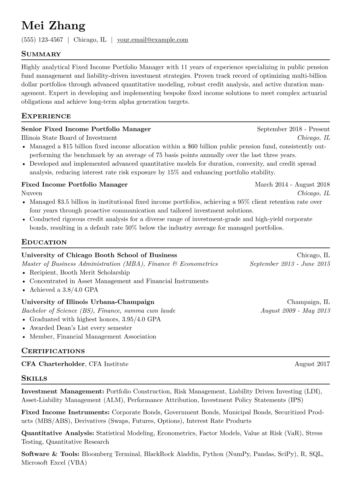Fixed Income Portfolio version - Page 1