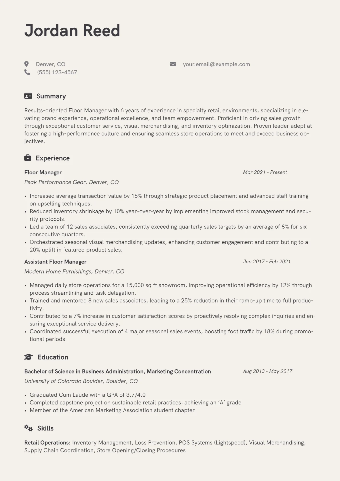 Retail Operations version - Page 1