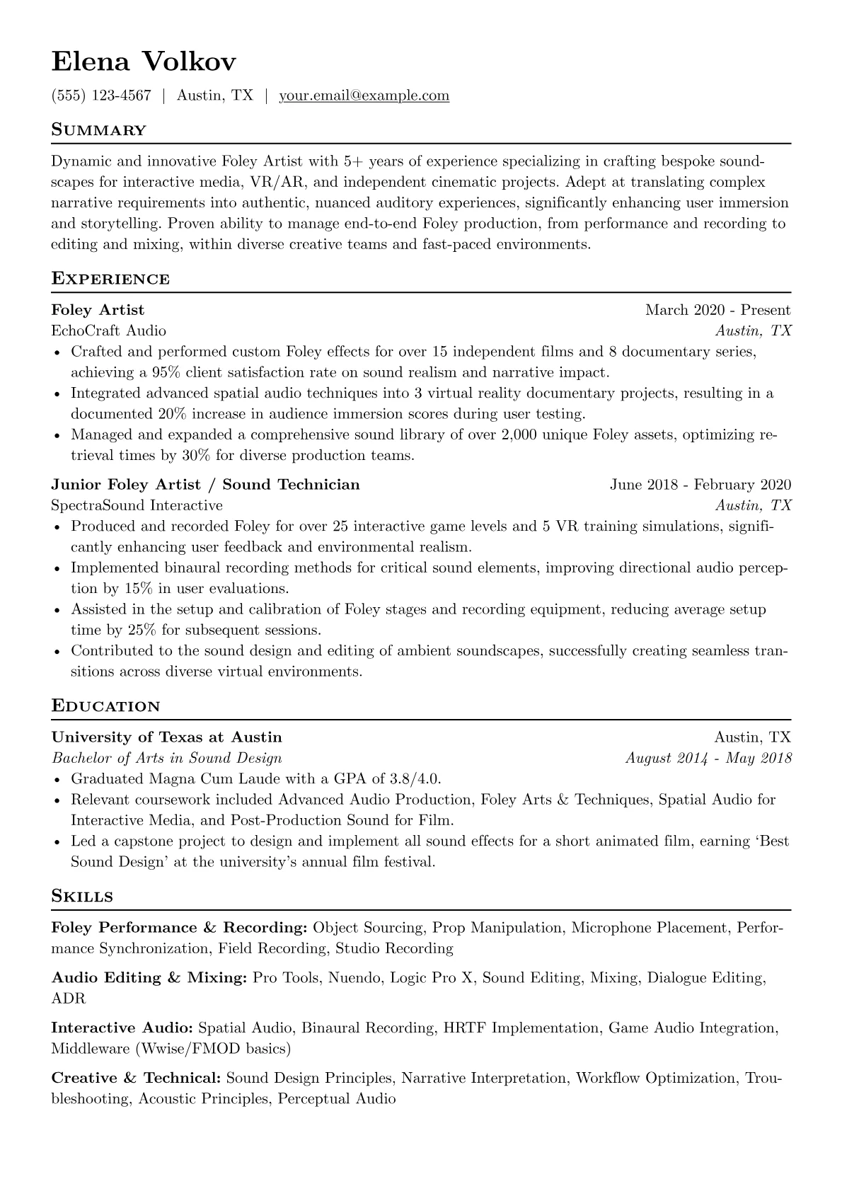 Foley Artist version - Page 1