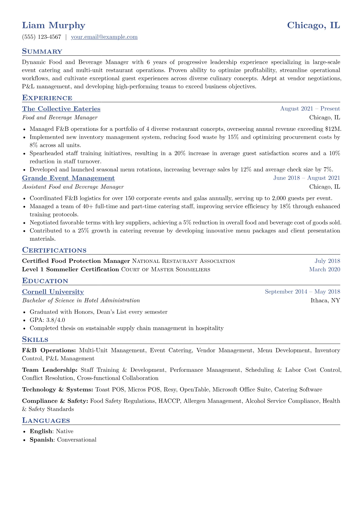 Food & Beverage version - Page 1