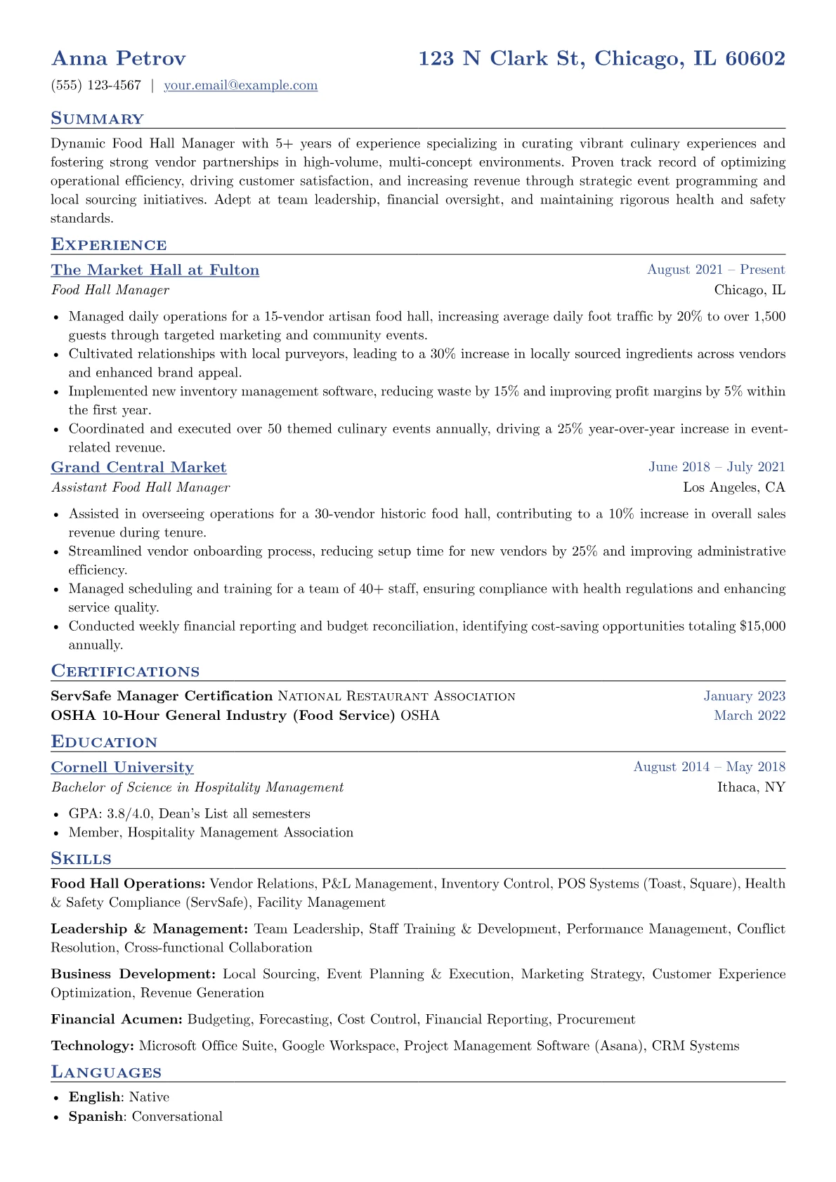 Food Hall Operations version - Page 1