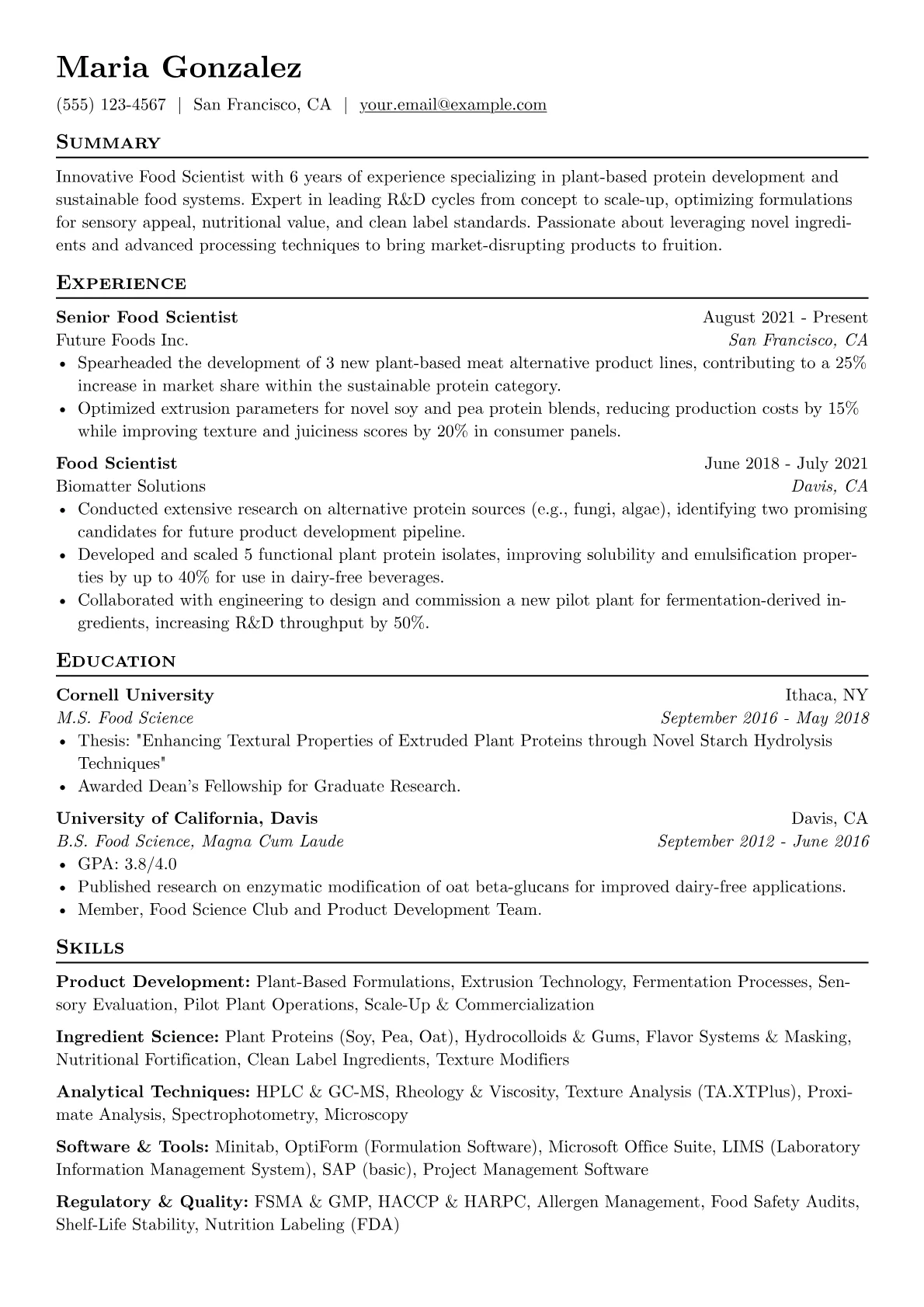 Food Scientist version - Page 1
