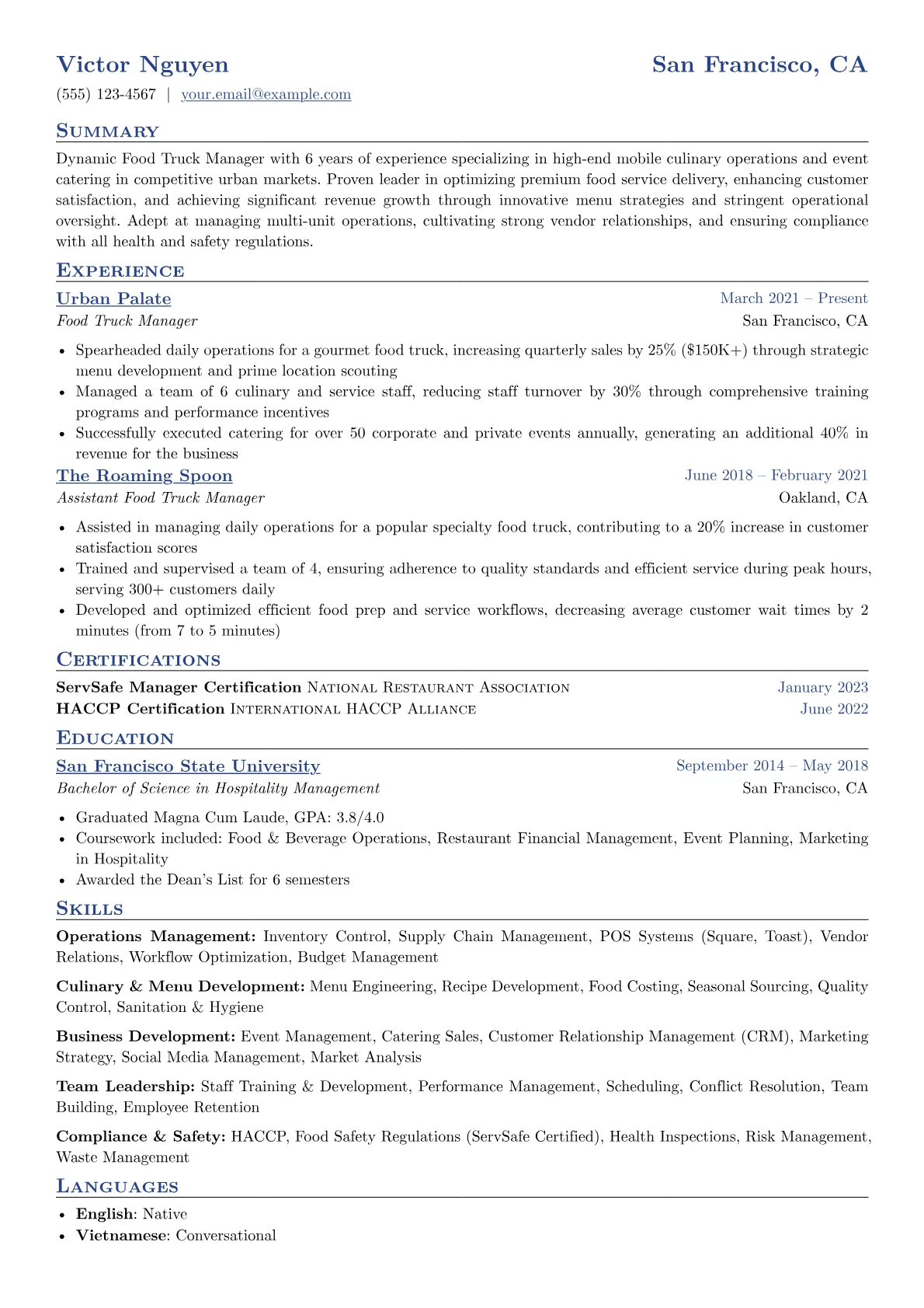 Food Truck Manager version - Page 1