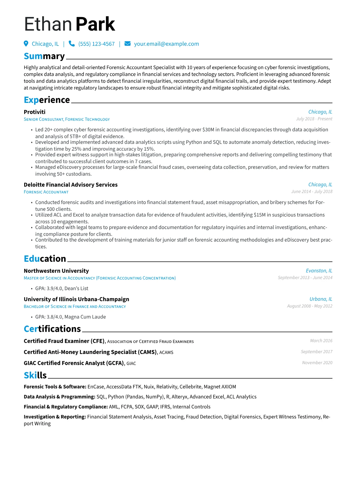 Forensic Accountant version - Page 1