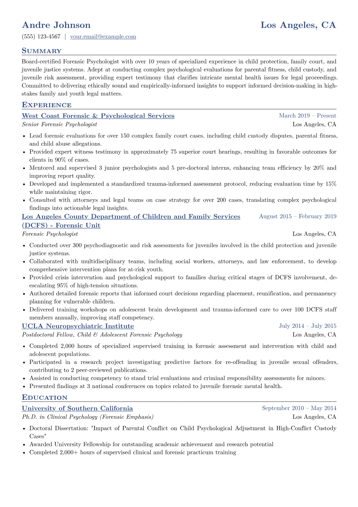 Forensic Psychologist version - Page 1