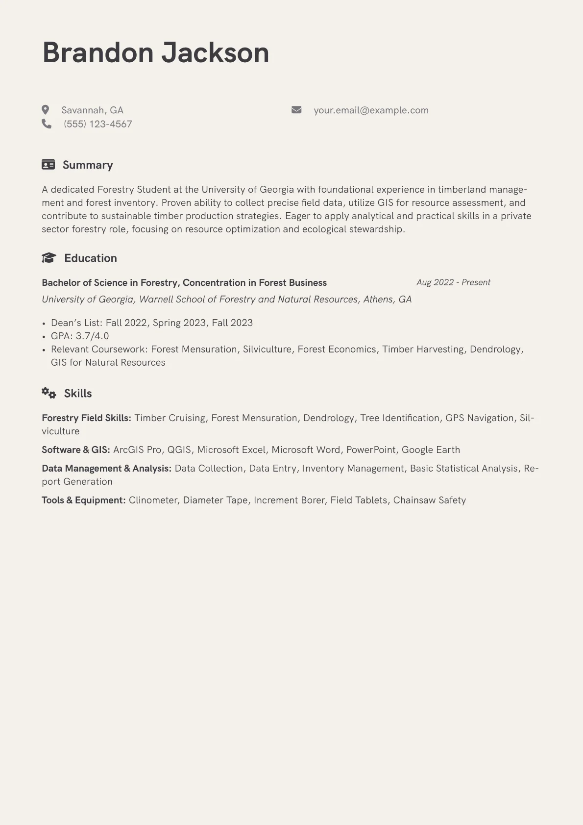 Forestry Field Skills version - Page 1