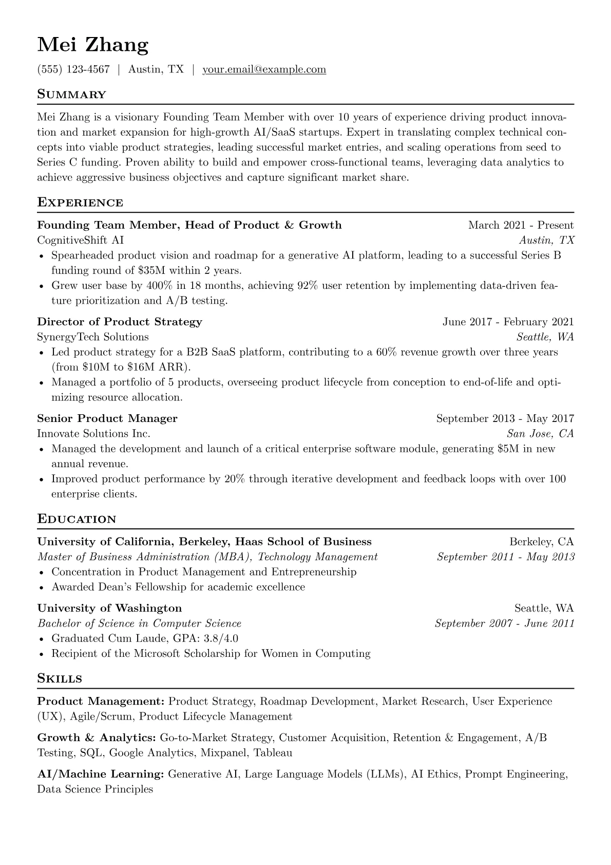 Product Management version - Page 1