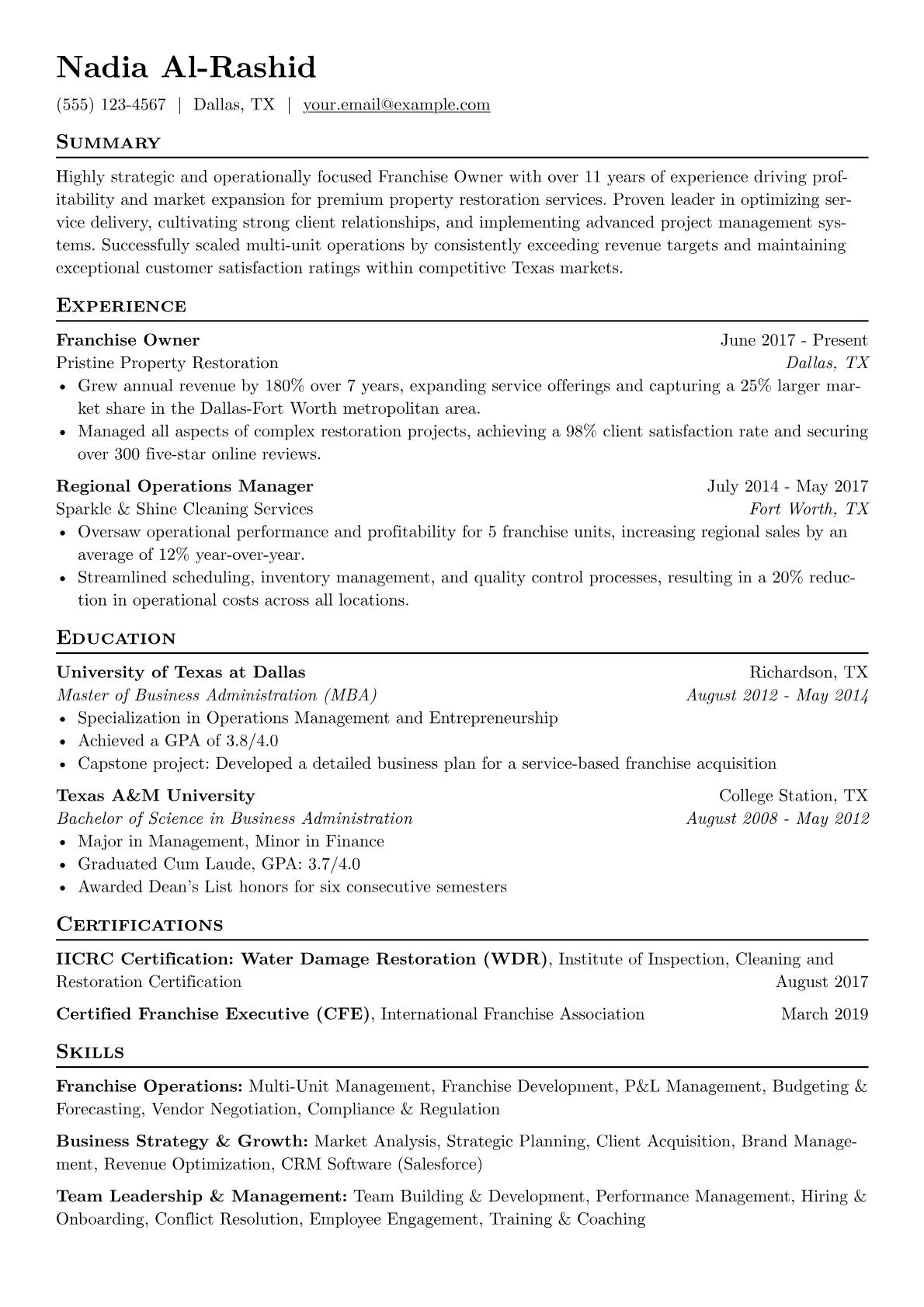 Franchise Owner version - Page 1
