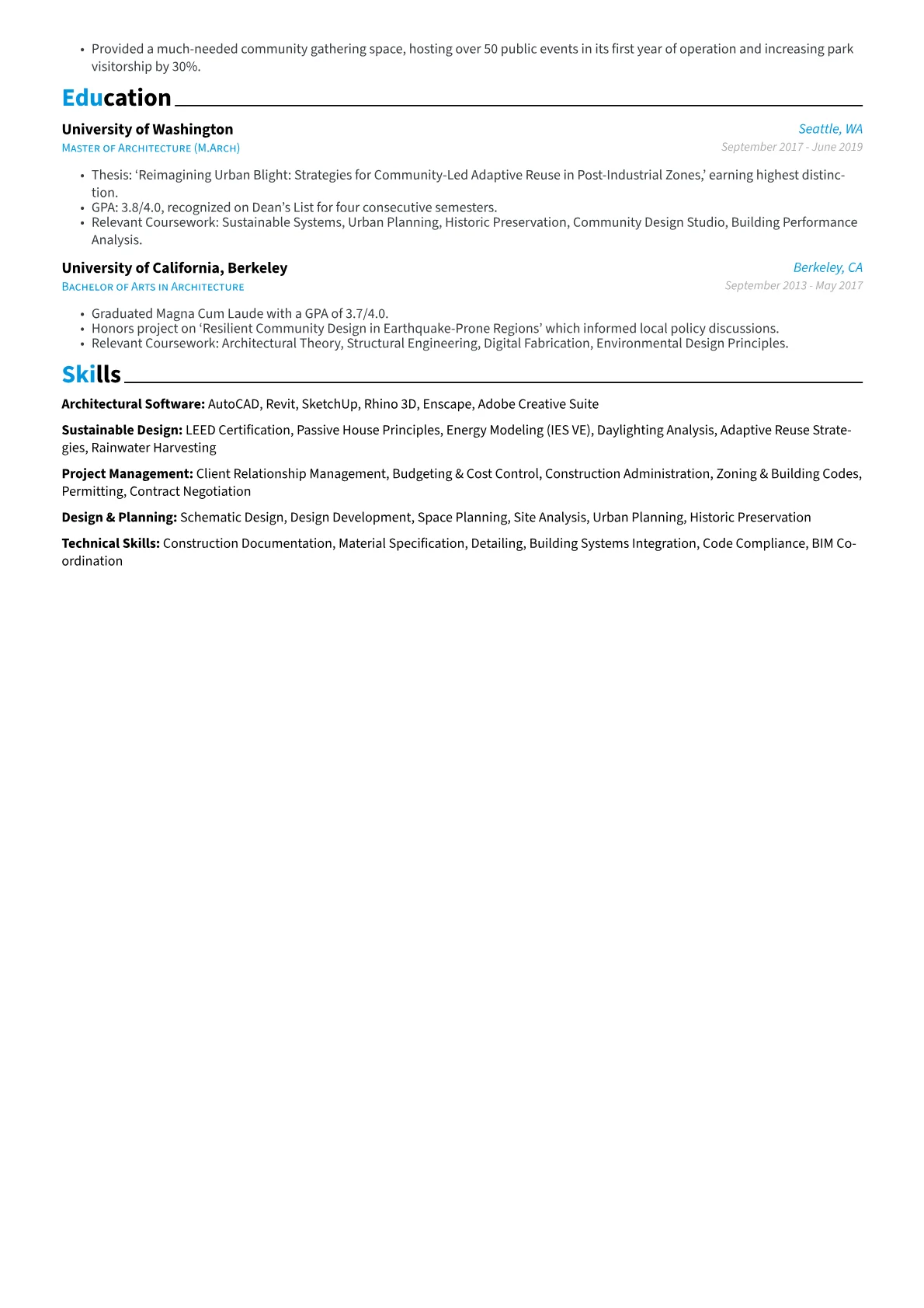 Freelance Architect resume example, Freelance Architect, page 2