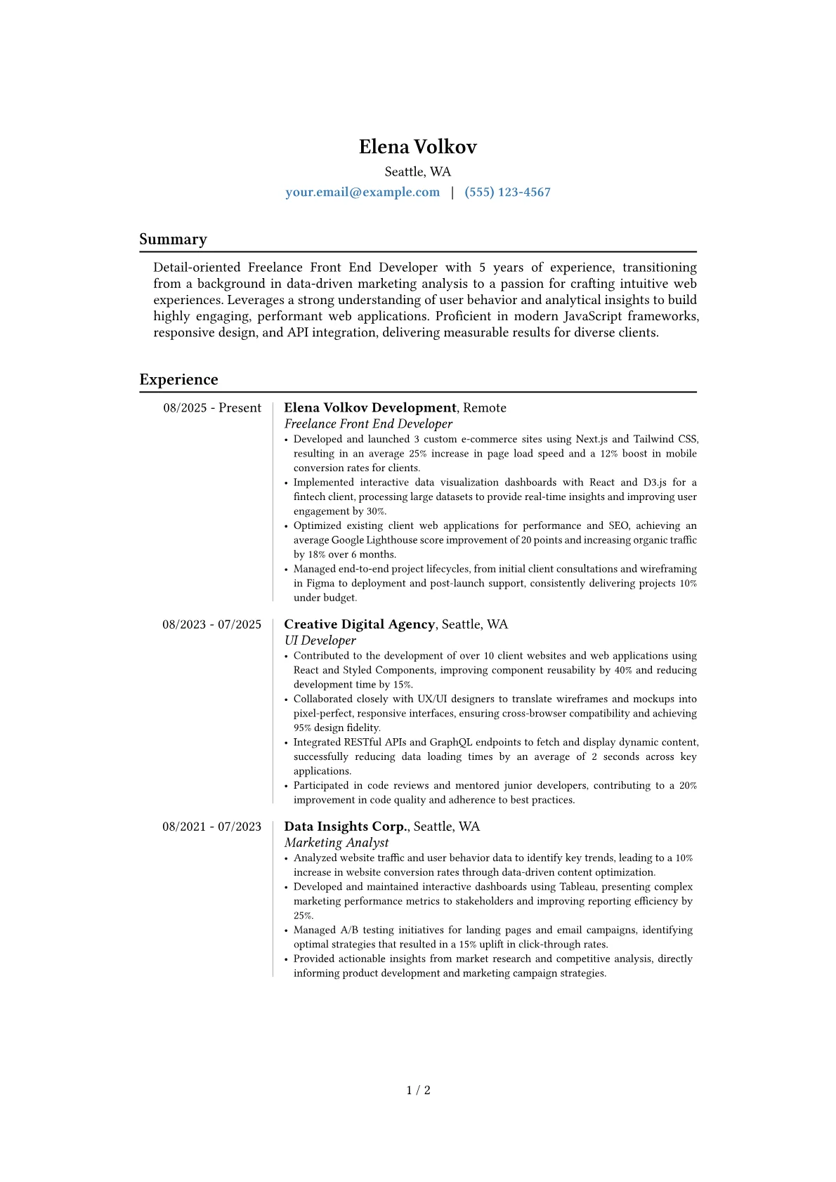 Career changer version - Page 1
