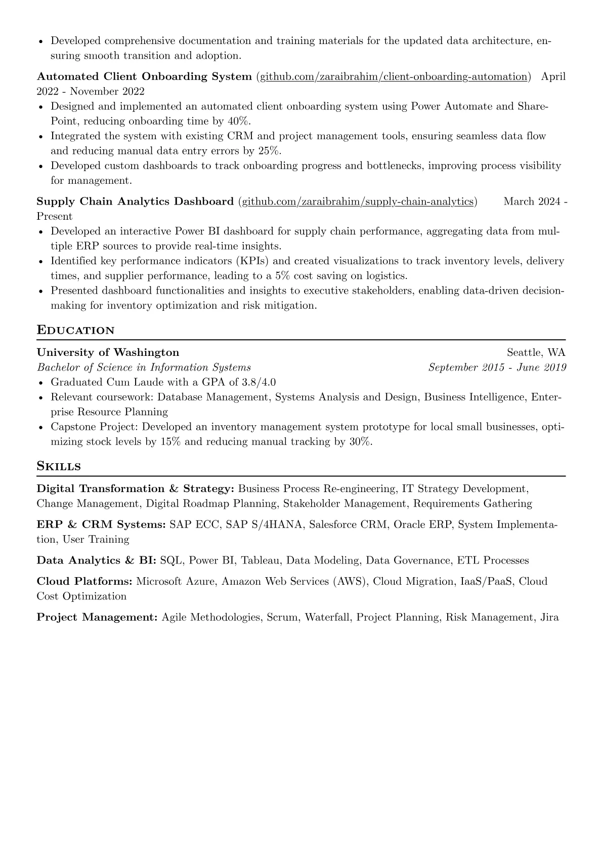 Freelance IT Consultant resume example, Digital Transformation, page 2