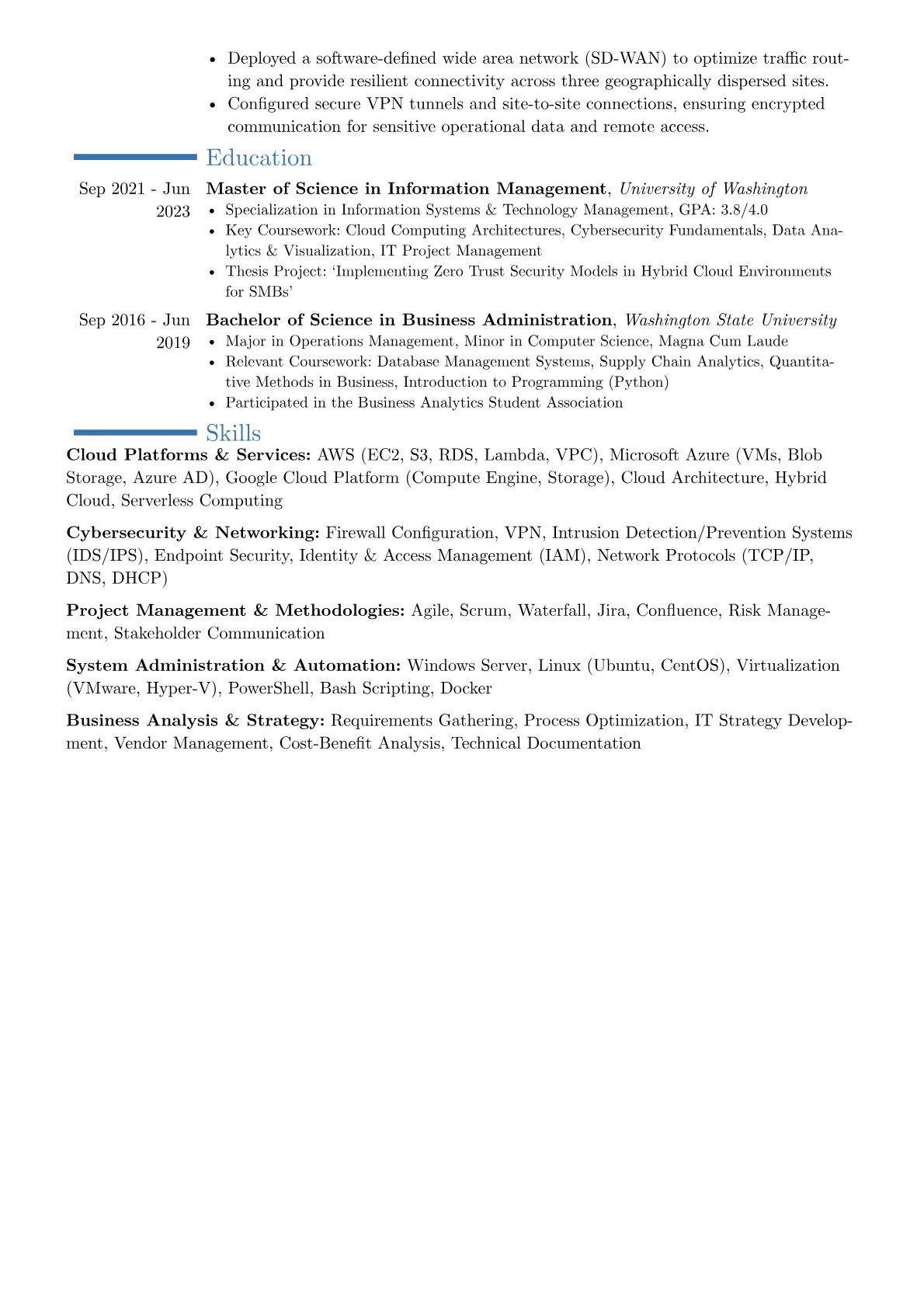 Freelance IT Consultant resume example, Career changer, page 2