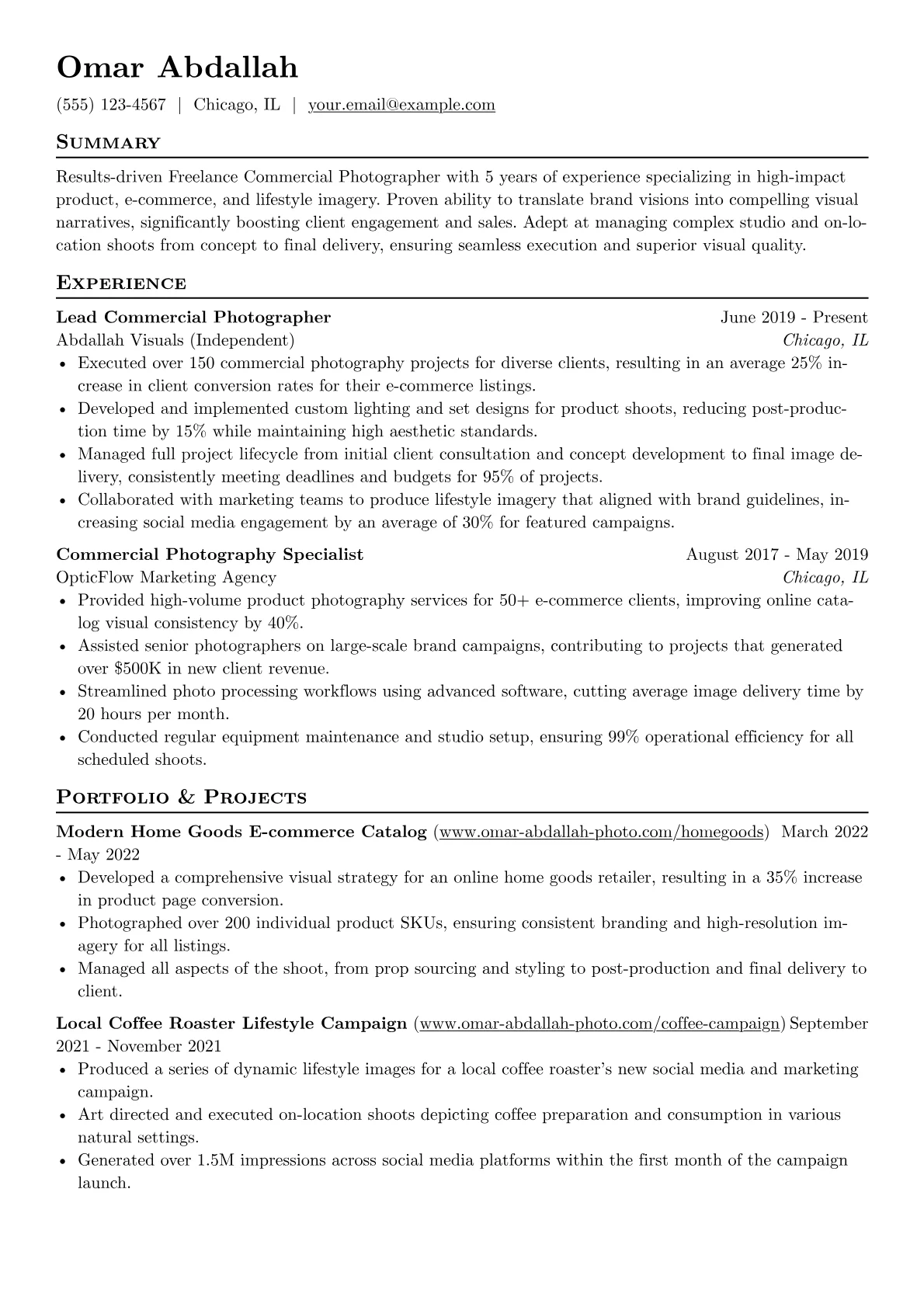 Freelance Photographer version - Page 1