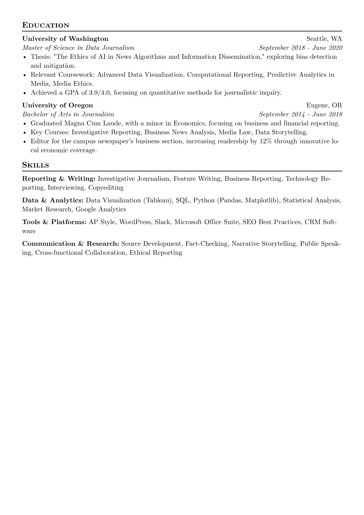 Freelance Reporter resume example, Freelance Reporter - Tech, page 2