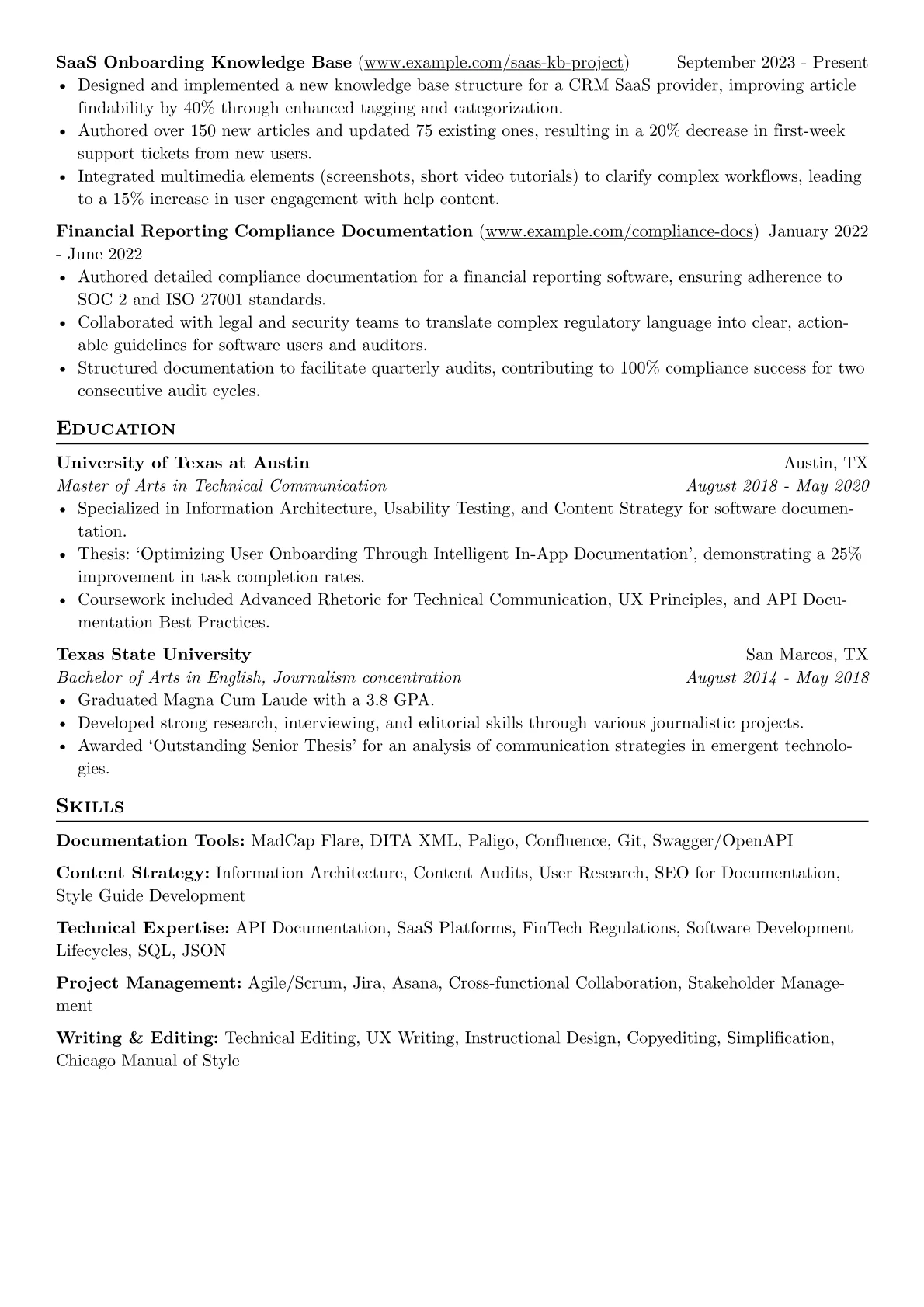 Freelance Technical Writer resume example, Freelance Technical Writer, page 2