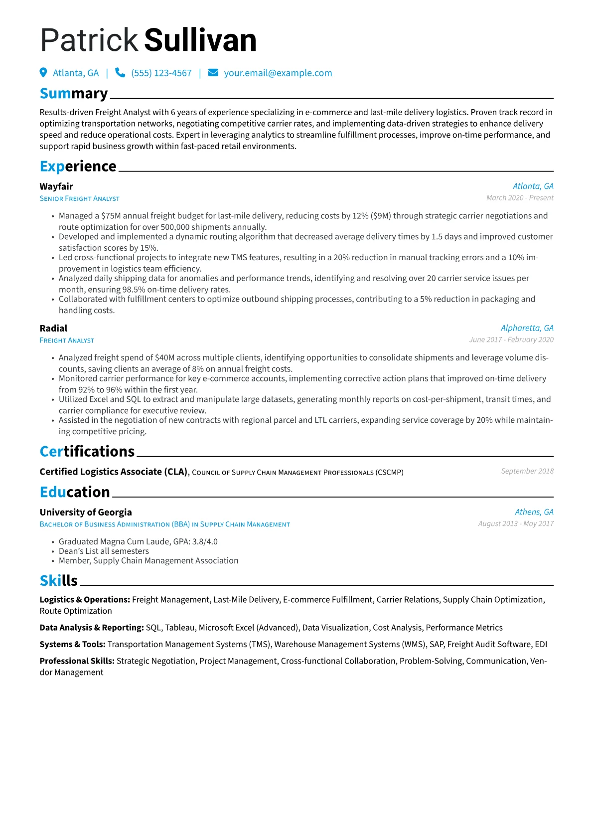 E-commerce Freight Analyst version - Page 1