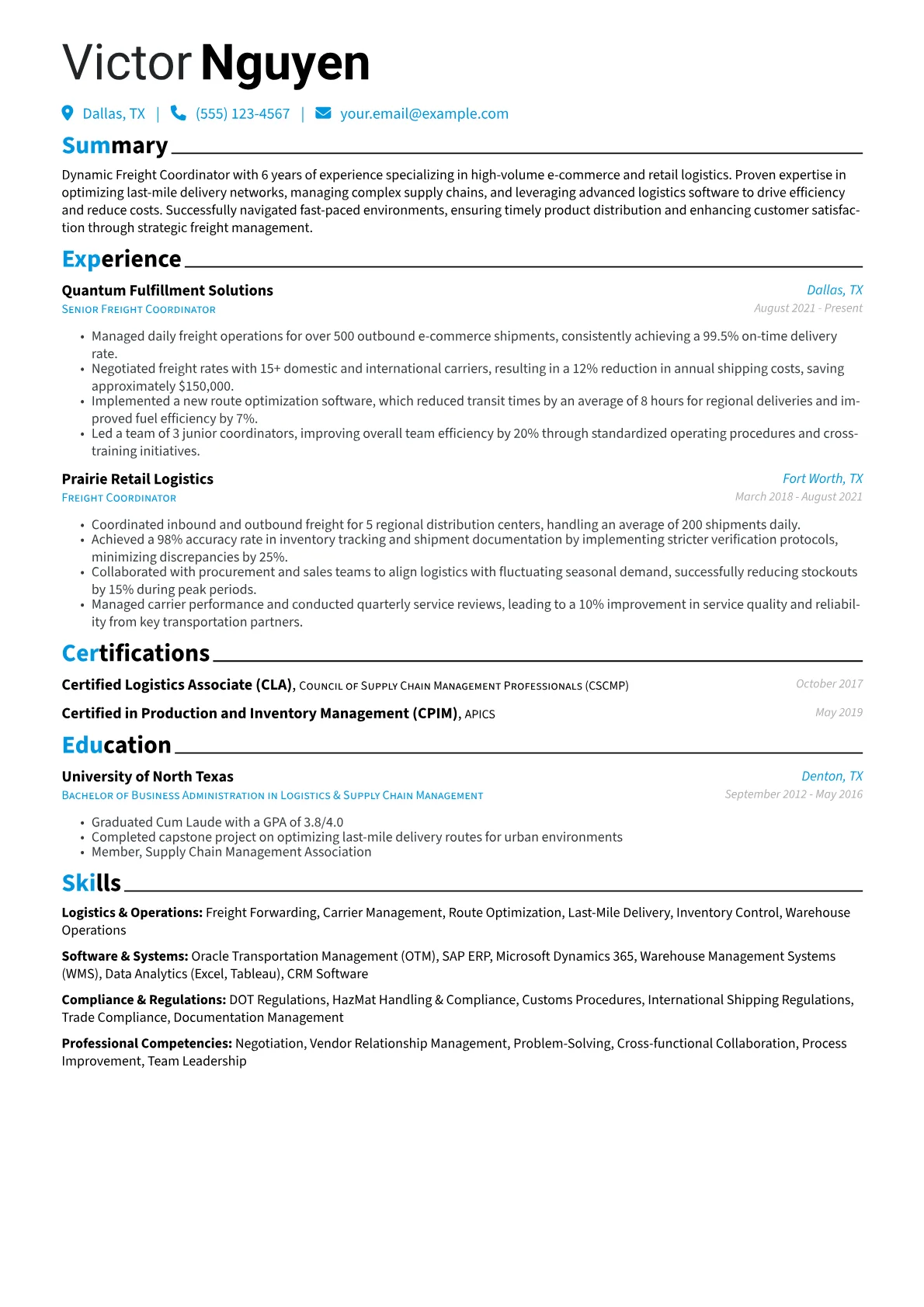 Freight Coordinator version - Page 1