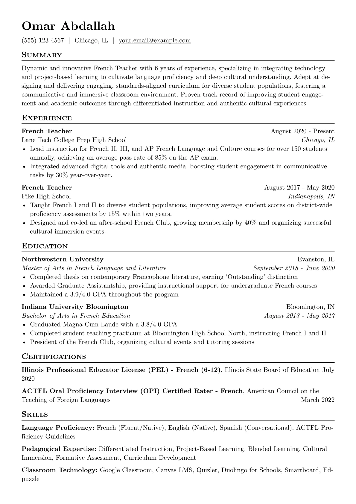 French Teacher version - Page 1