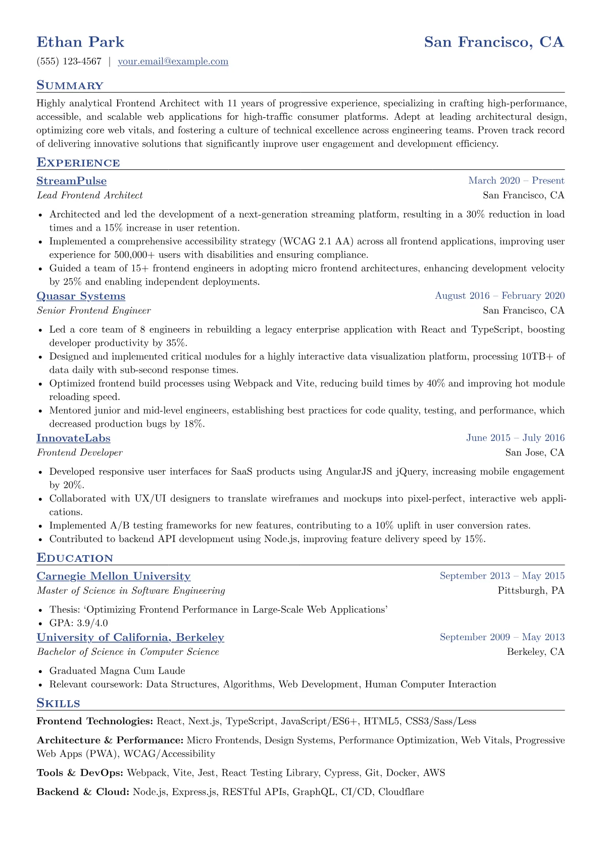 Frontend Architect version - Page 1
