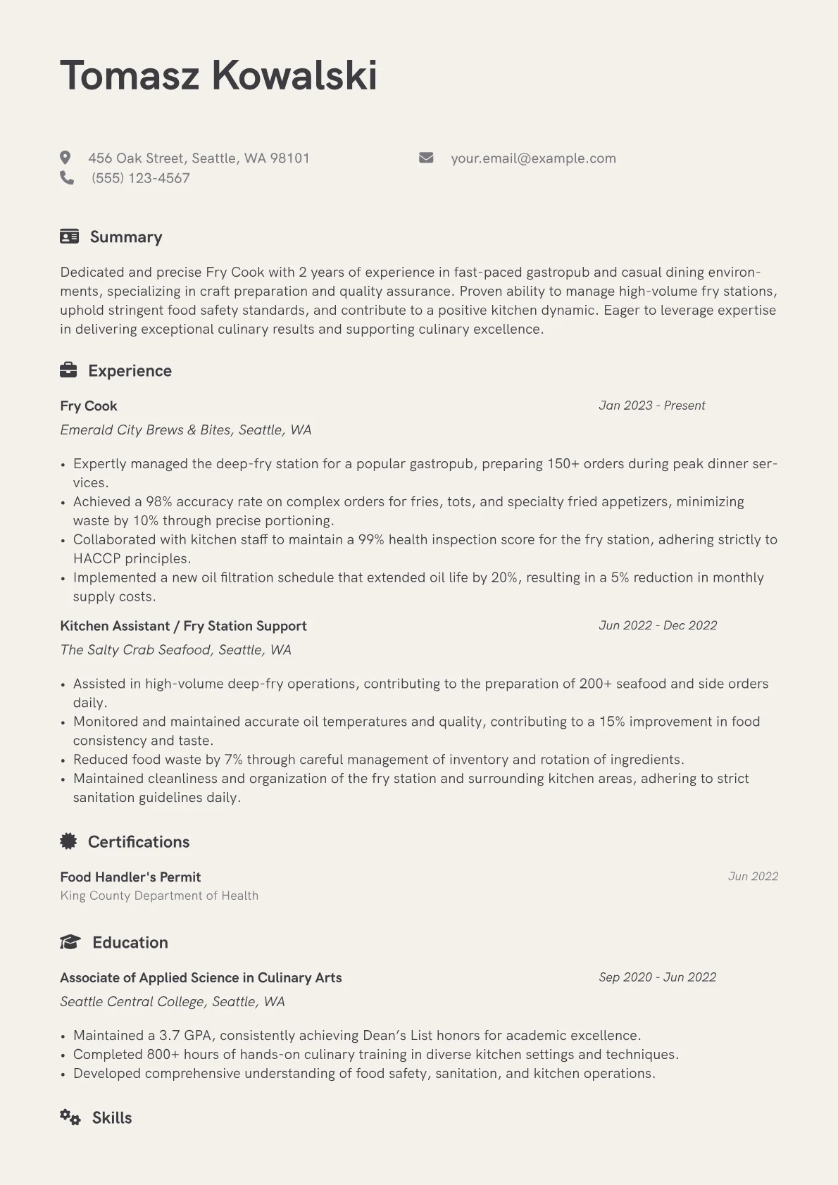 Fry Cook version - Page 1