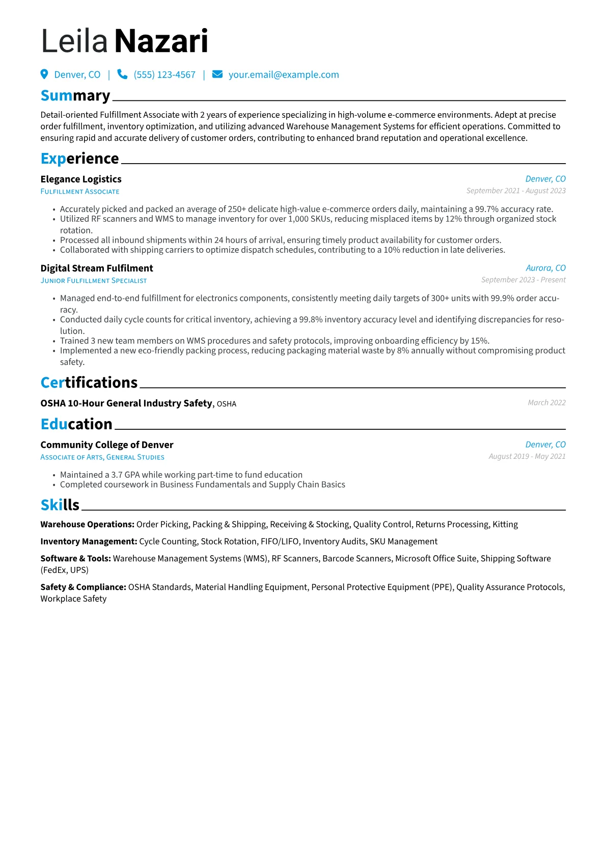 Warehouse Operations version - Page 1