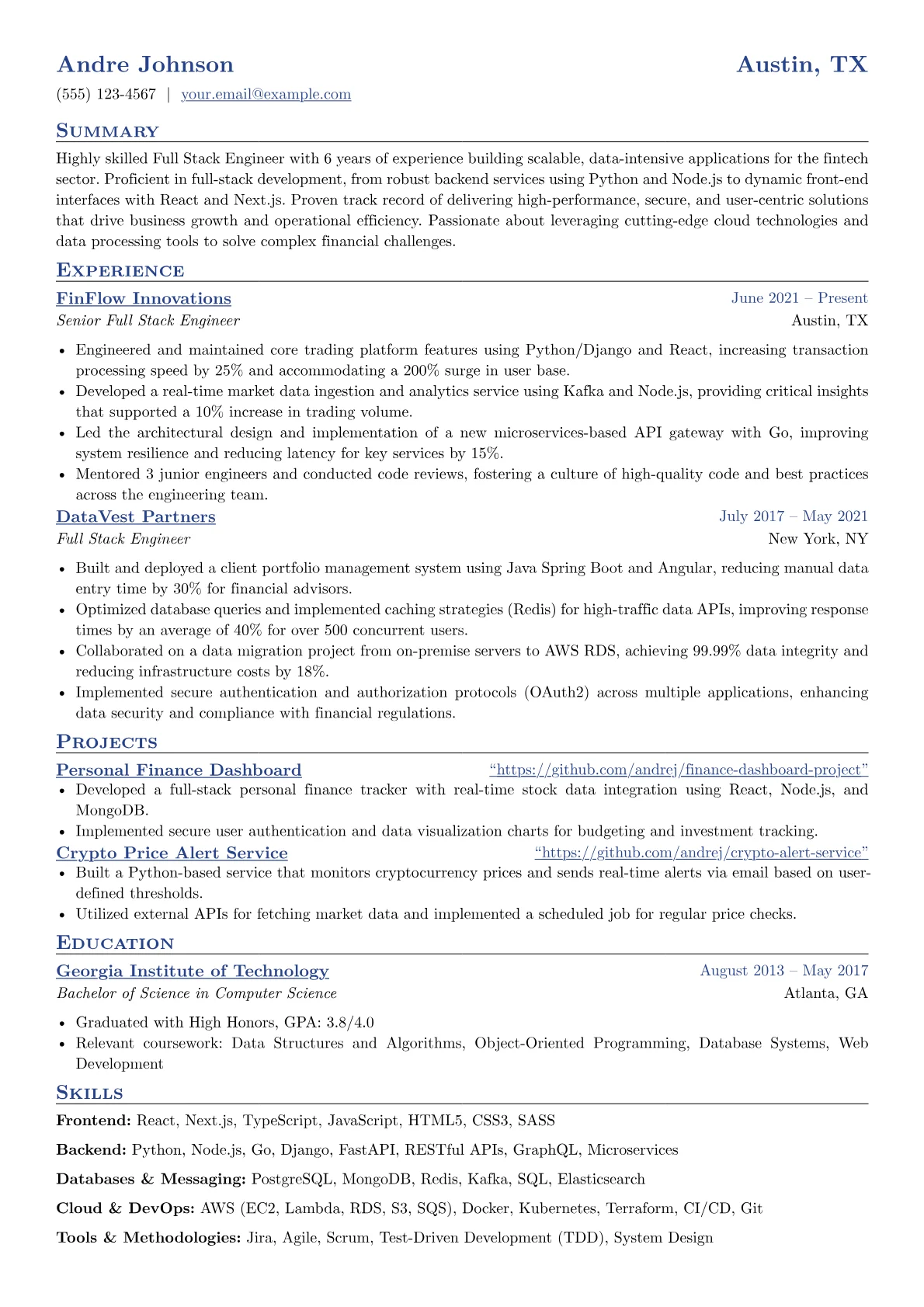 Fintech Full Stack version - Page 1