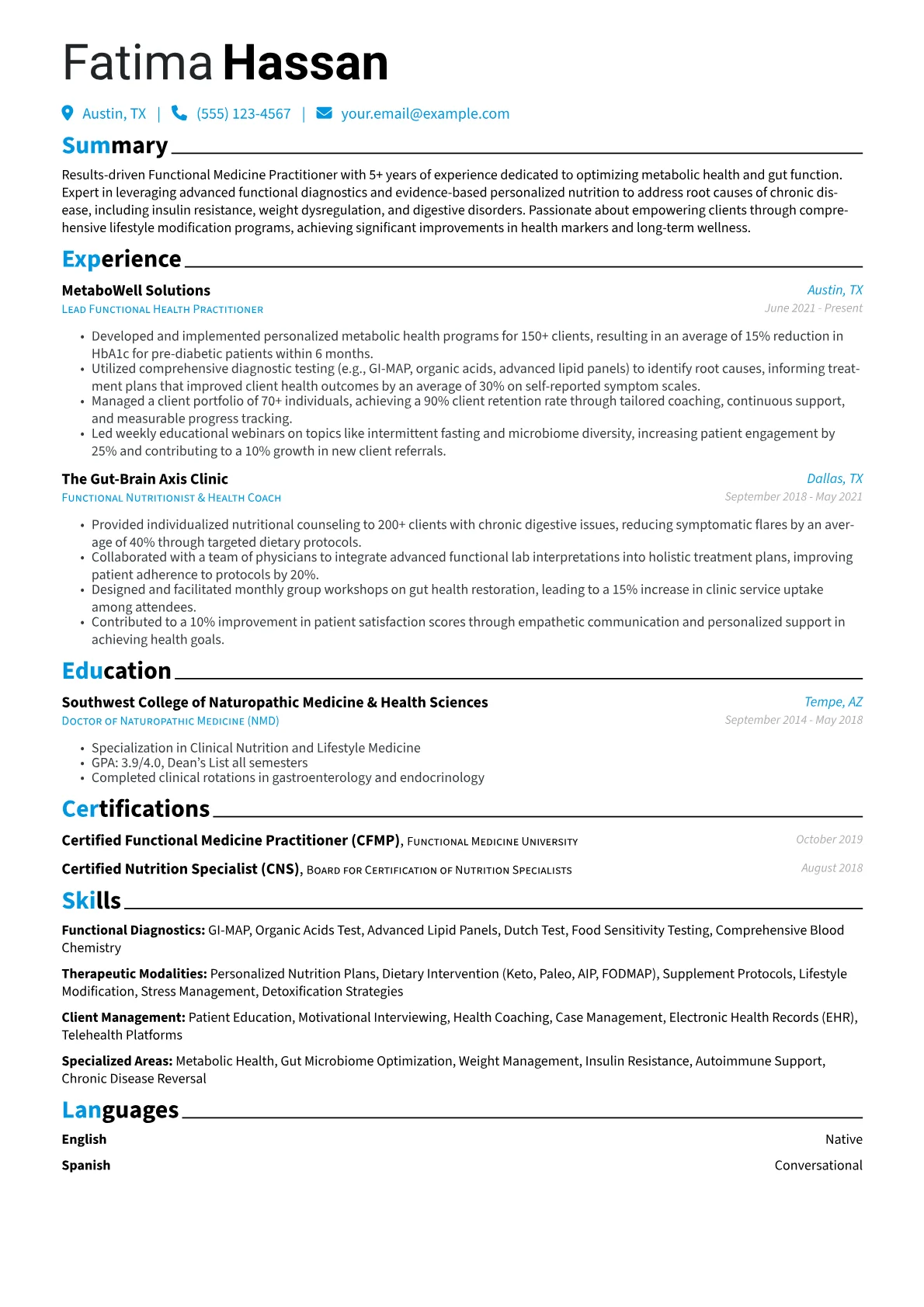 Functional Medicine version - Page 1