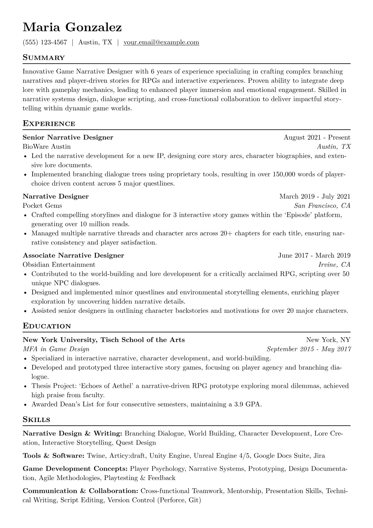 Narrative Design & Writing version - Page 1