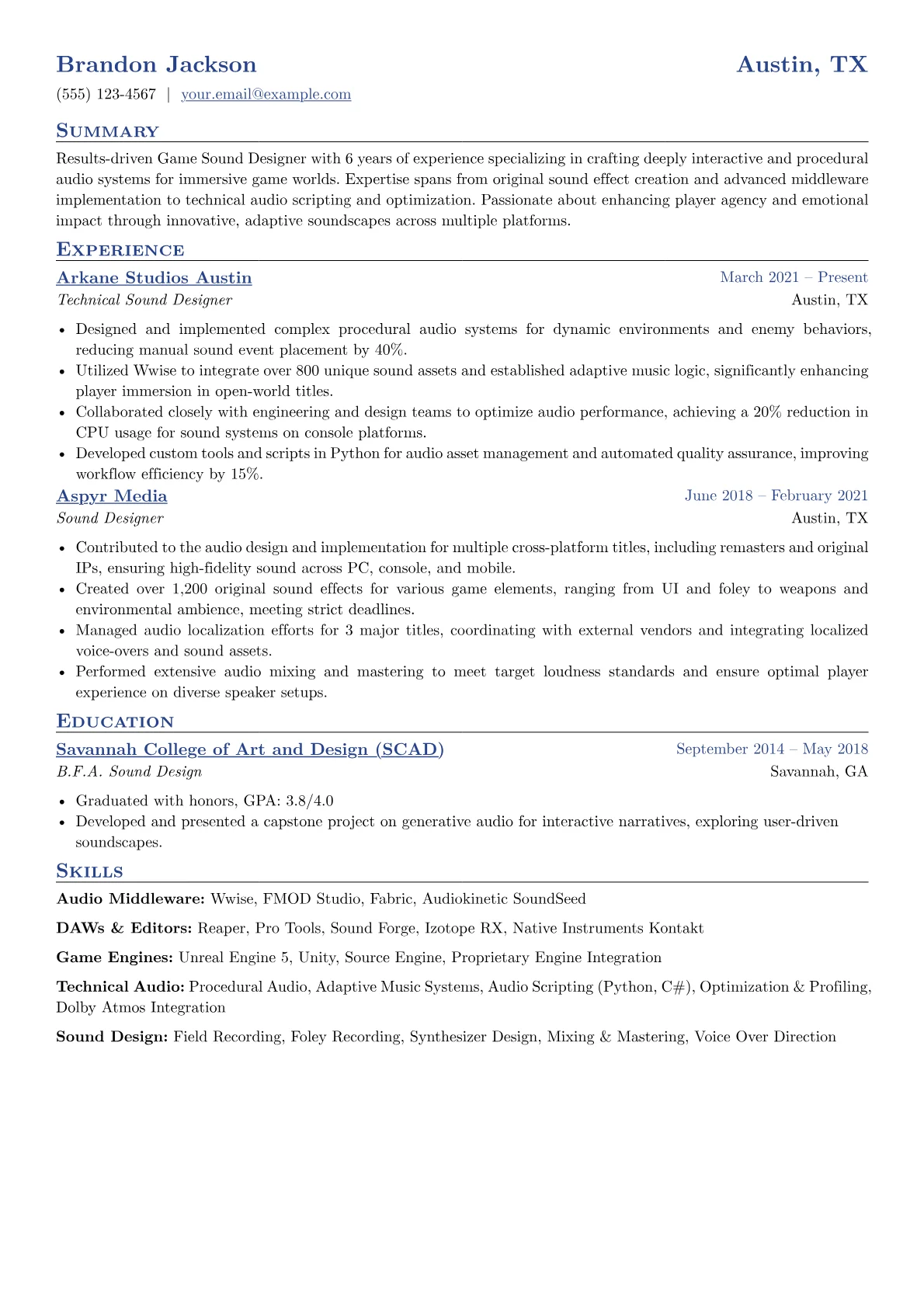 Game Sound Designer version - Page 1