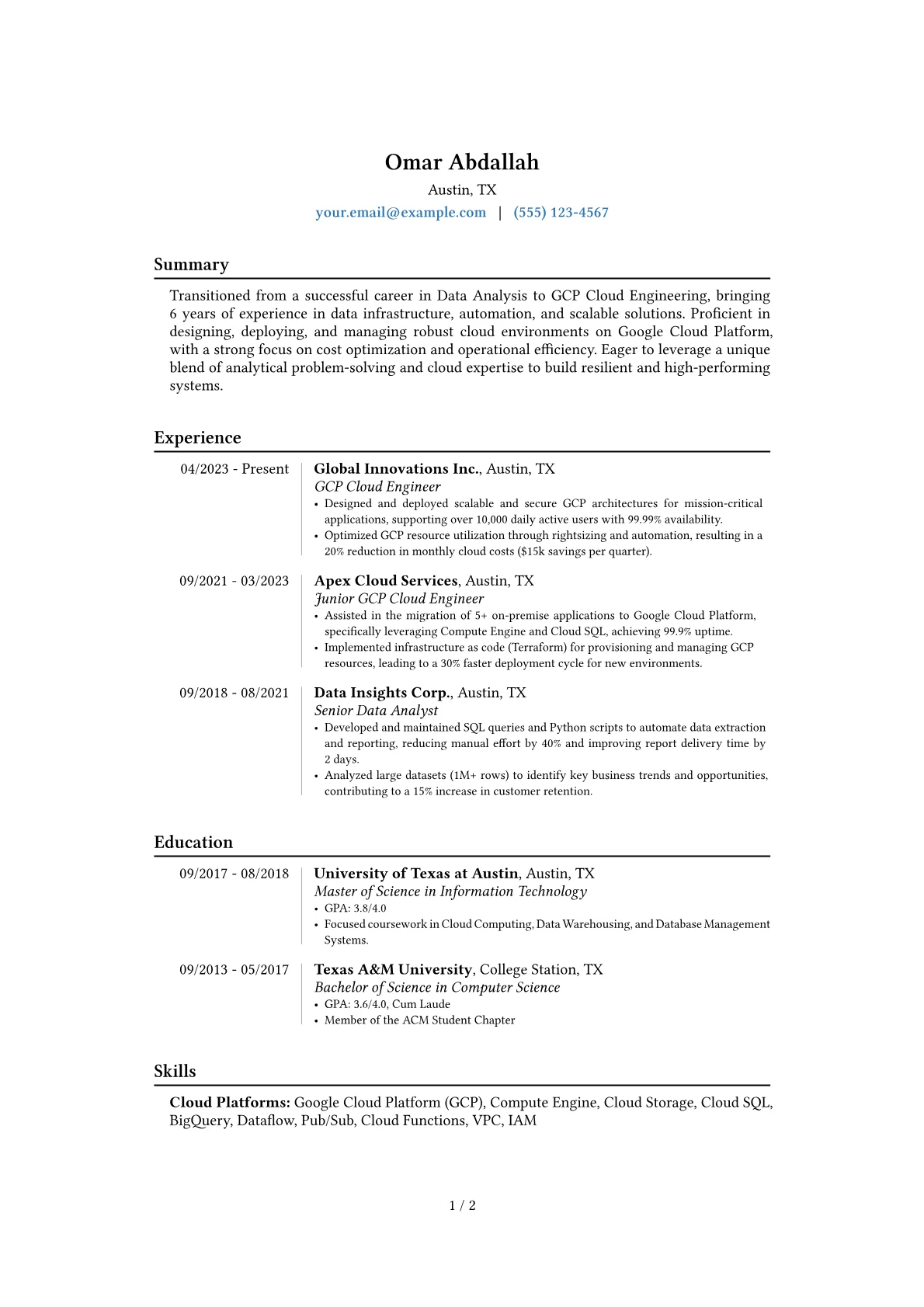 Career changer version - Page 1