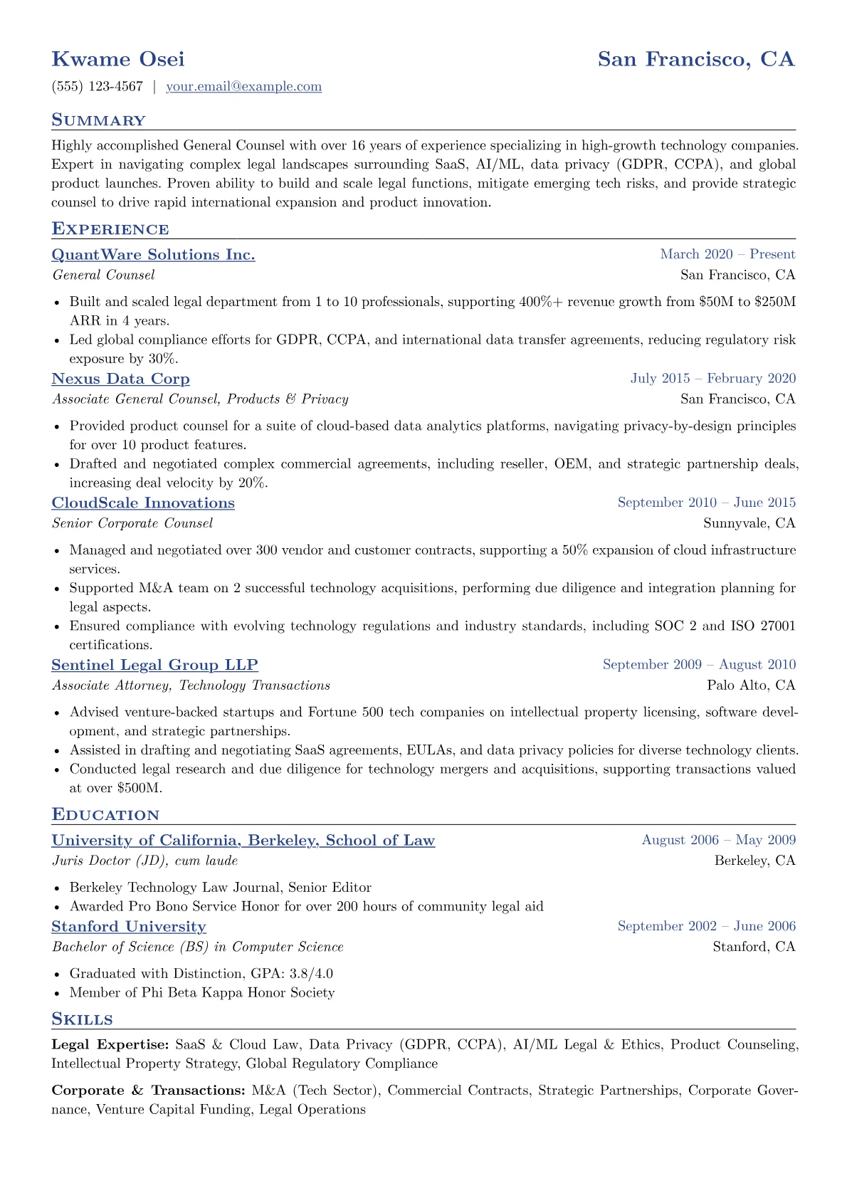 General Counsel - Tech version - Page 1