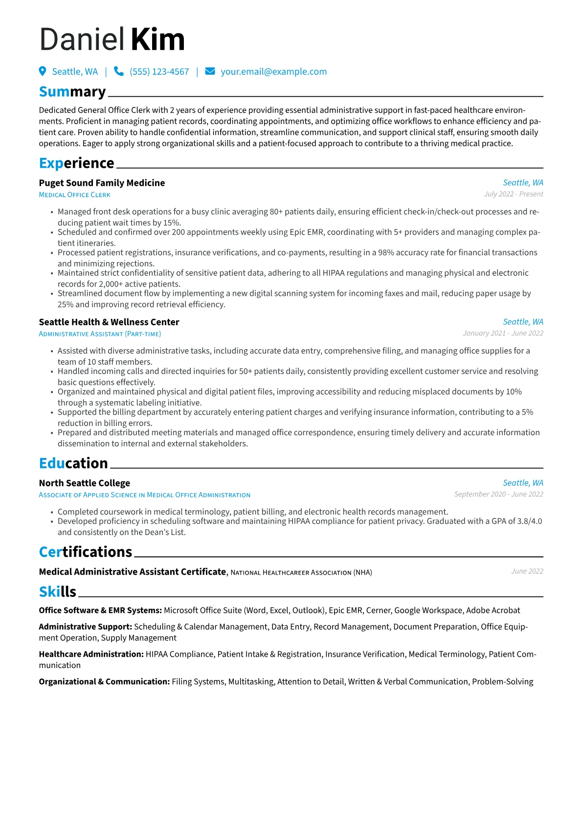 General Office Clerk version - Page 1