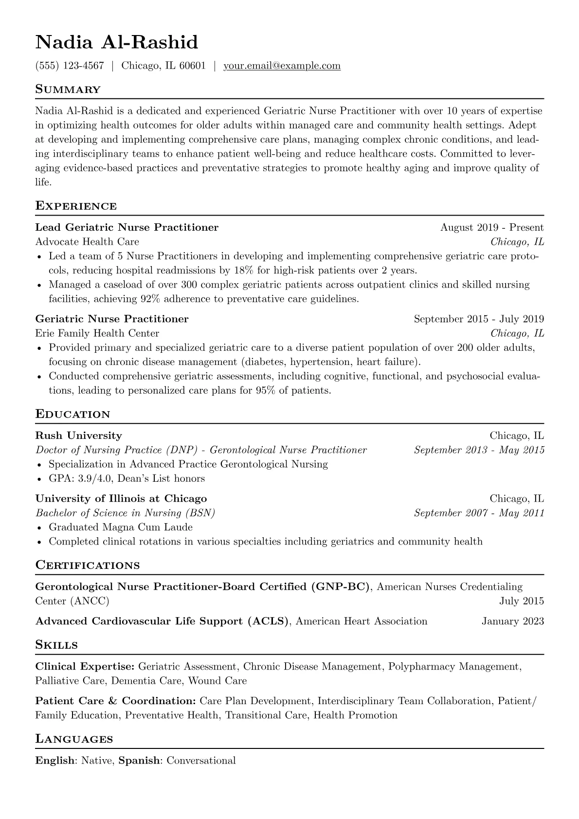 Geriatric Nurse version - Page 1