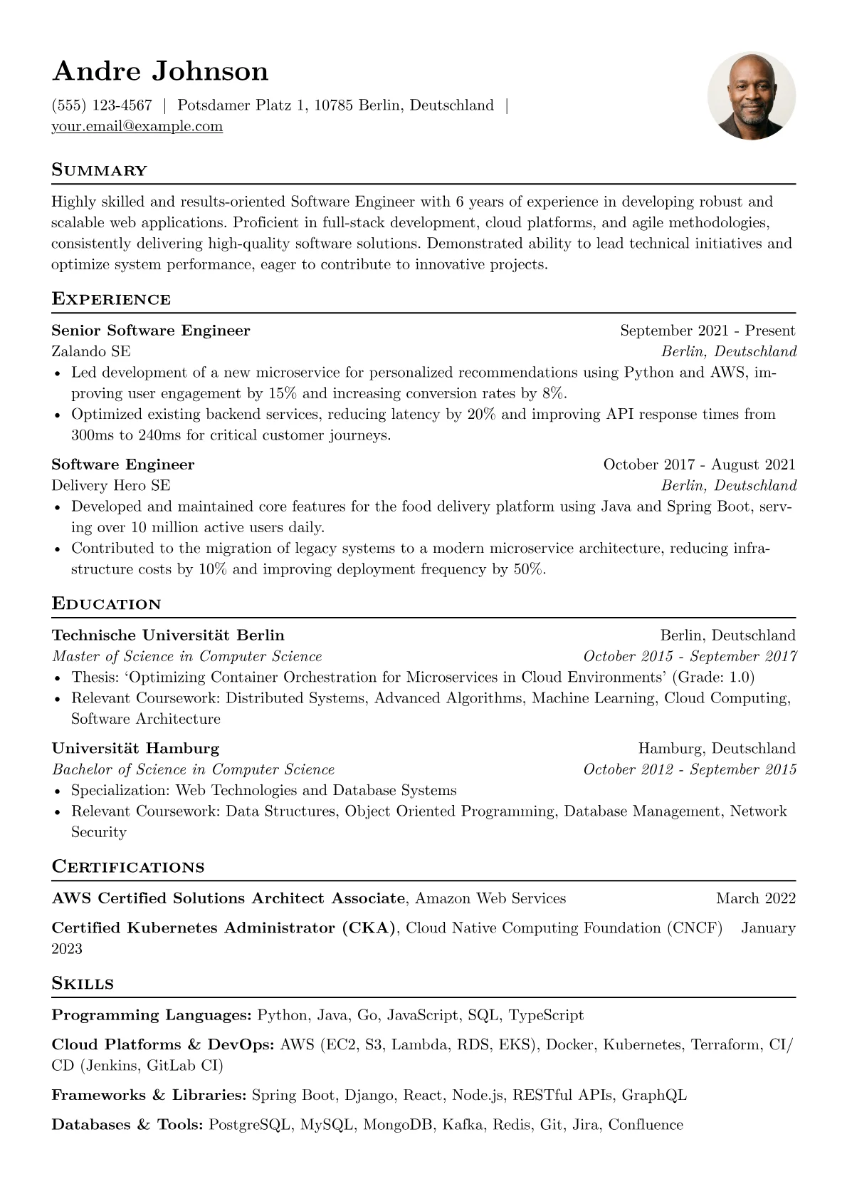 Software Engineer version - Page 1