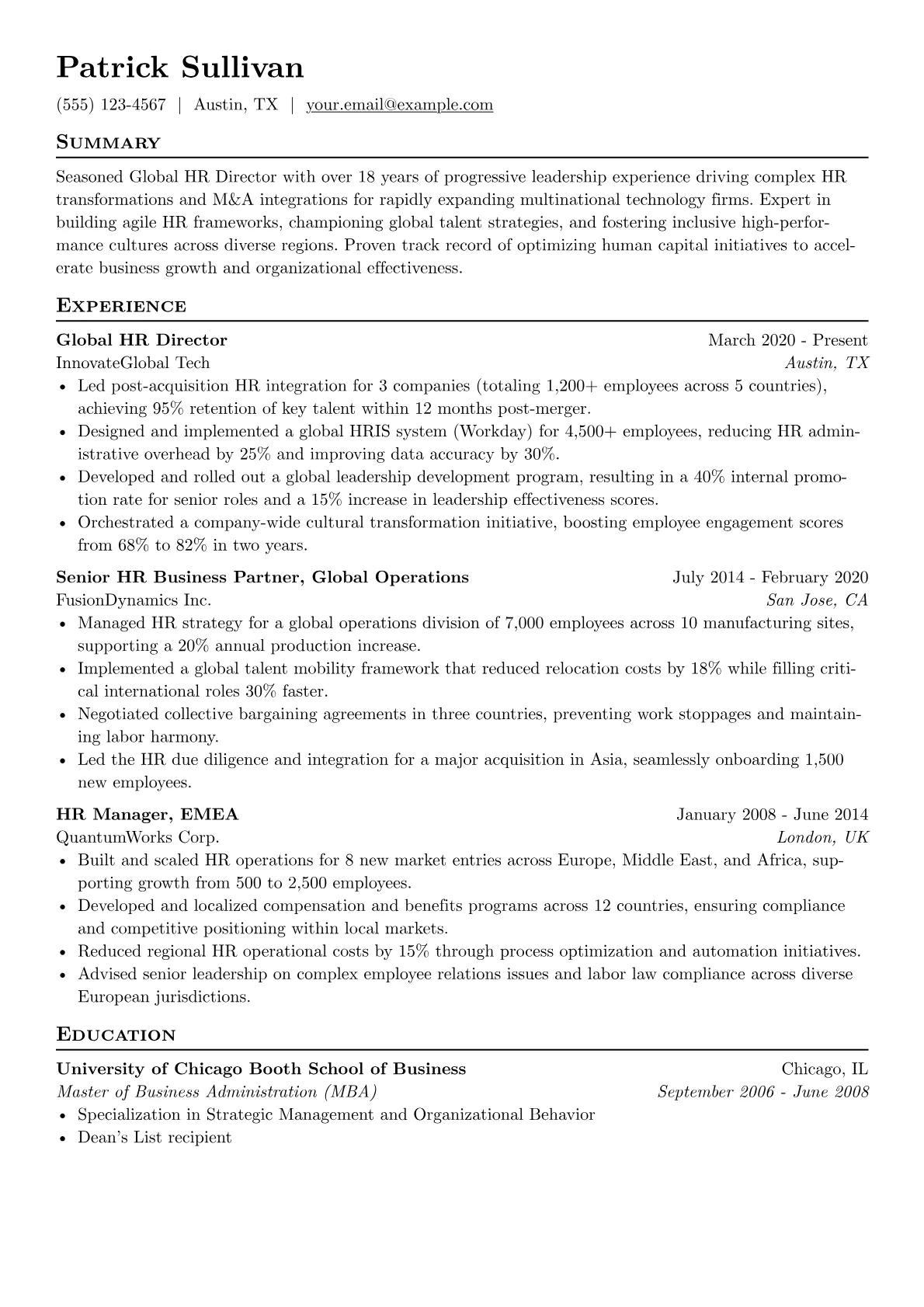 Global HR Director version - Page 1