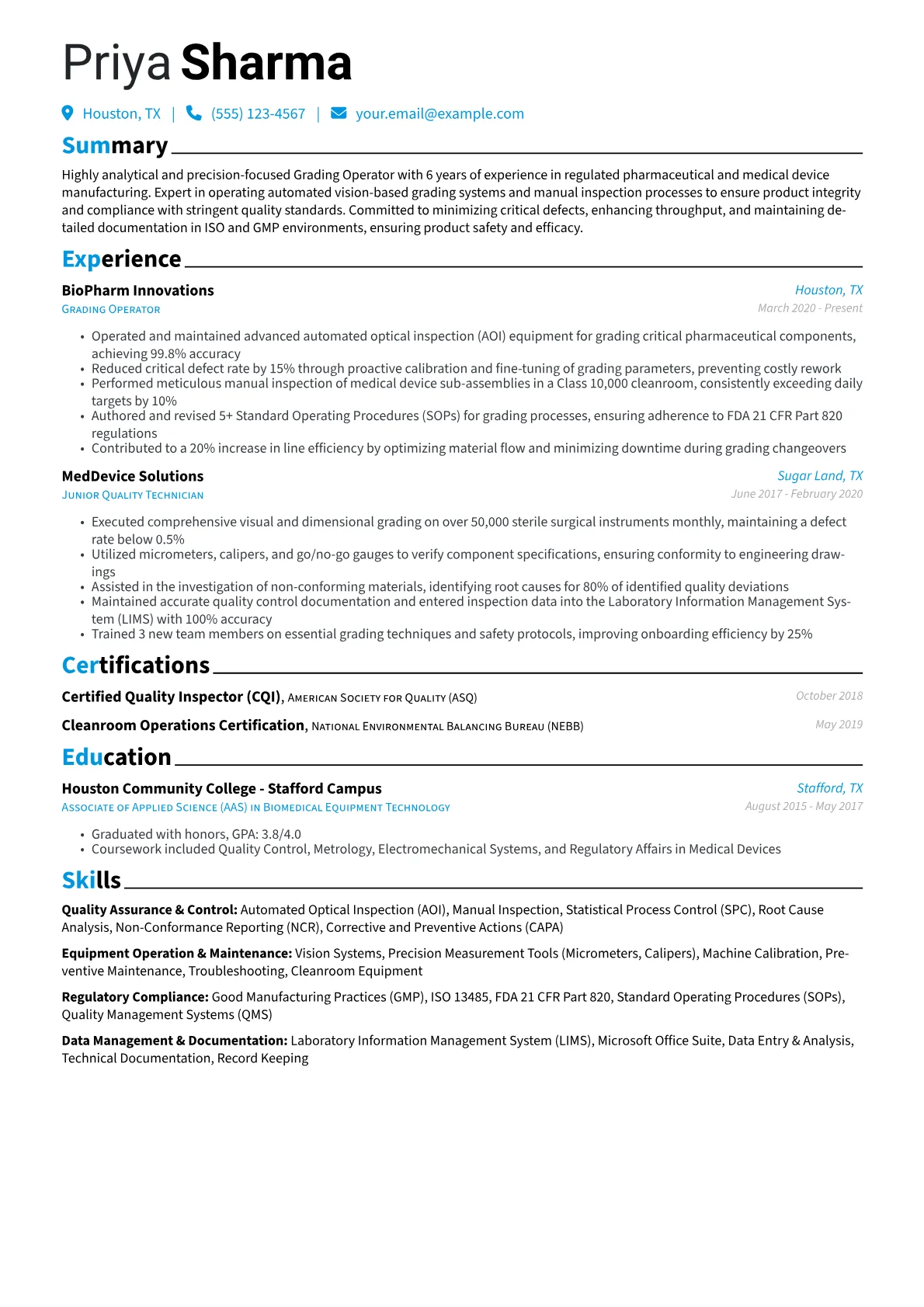 Grading Operator version - Page 1