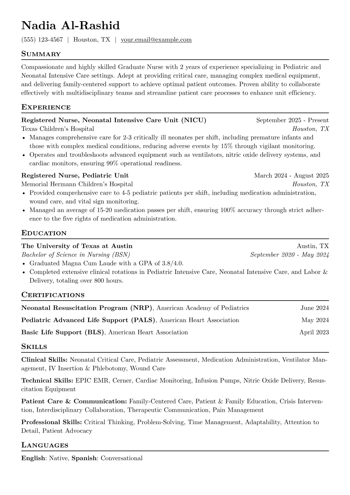Graduate Nurse - NICU version - Page 1