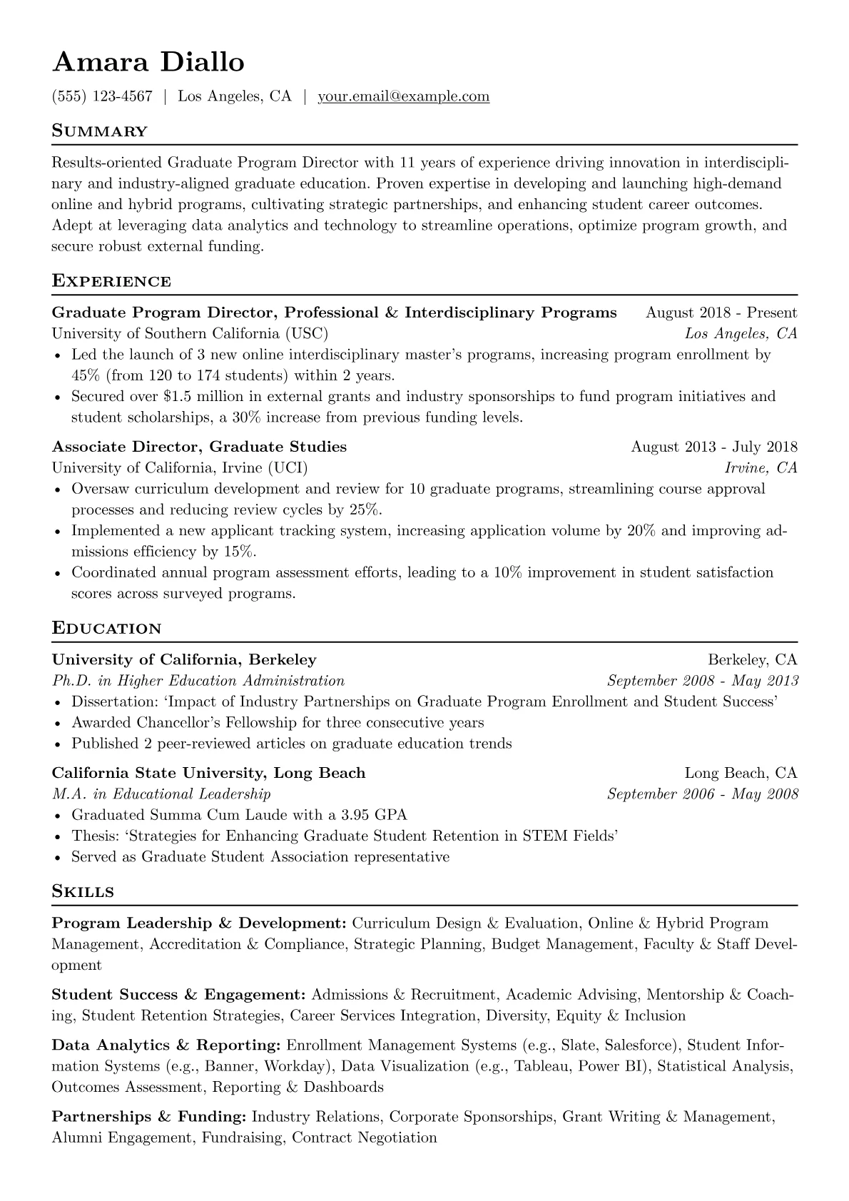 Graduate Program Director version - Page 1