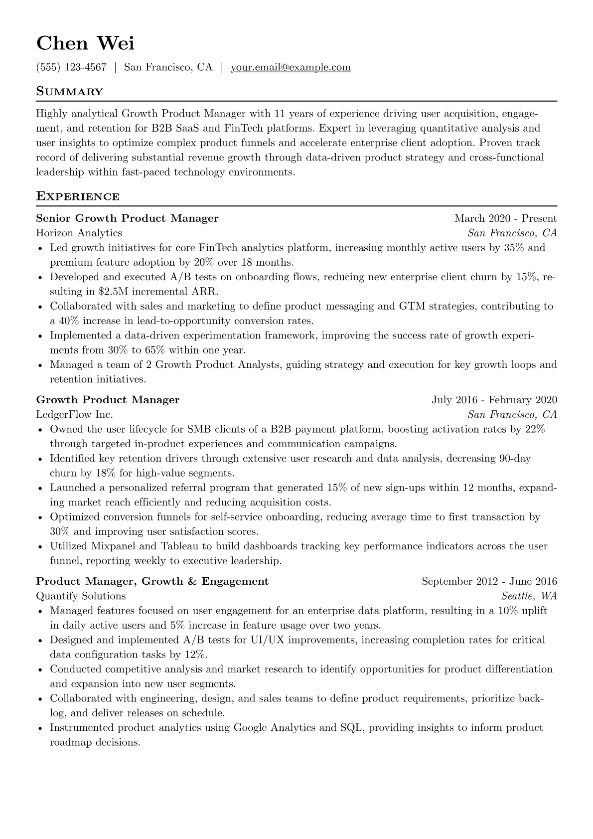 B2B SaaS / FinTech version - Page 1